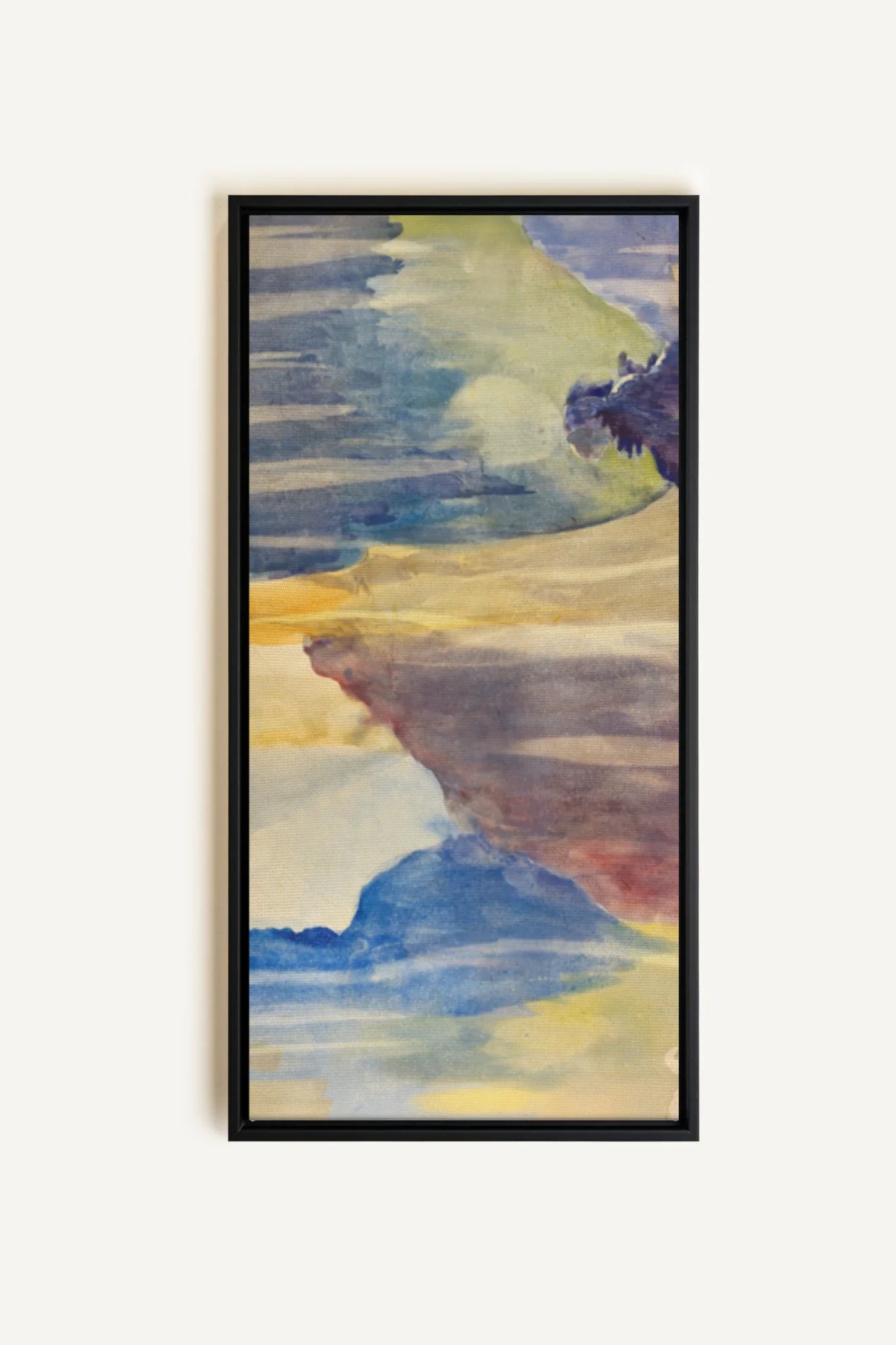 BETWEEN WAVES, Artwork on stretched canvas, framed in black