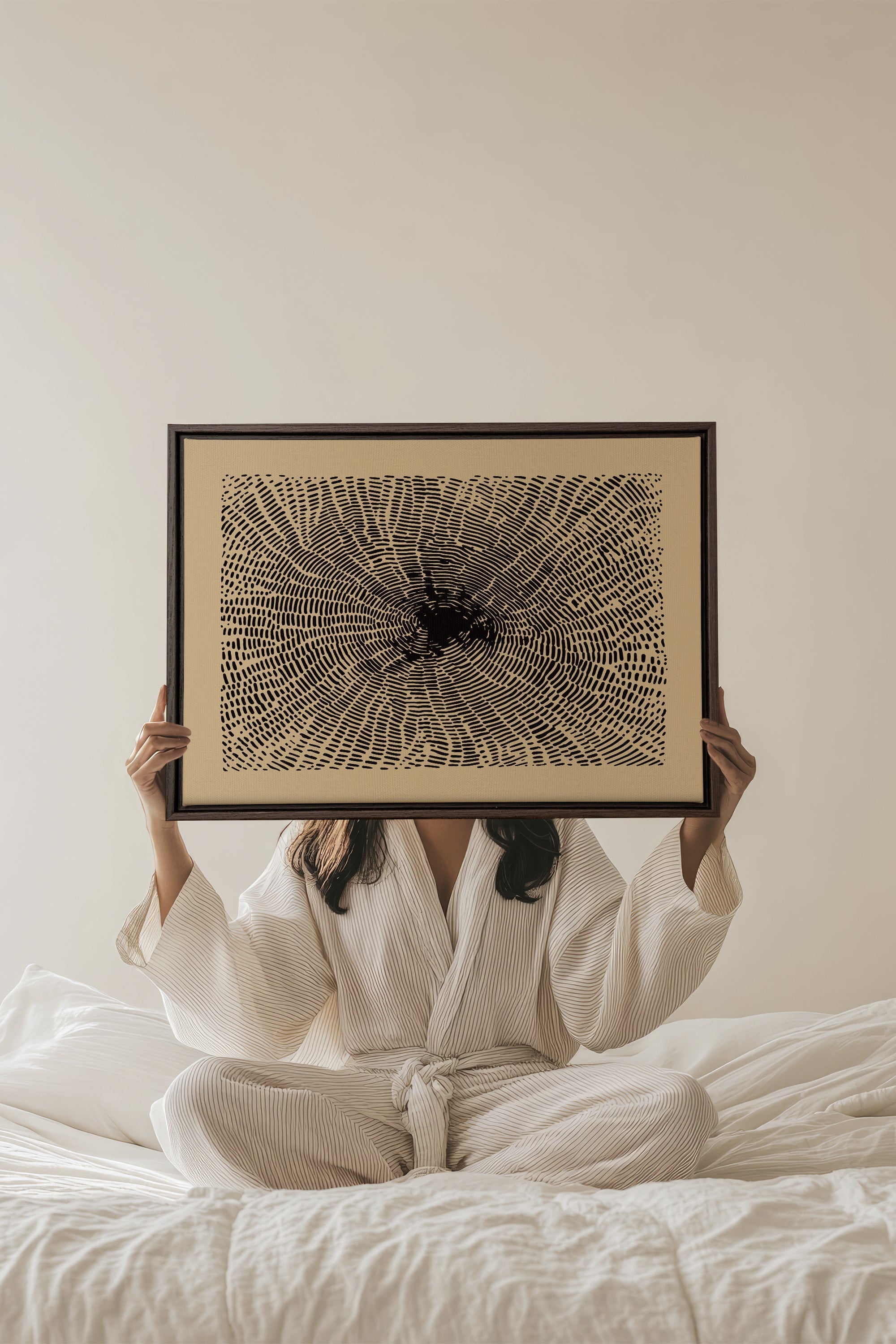 OLEKA CANVAS - ANCIENT ROOTS, Oeuvre sur toile étirée, encadré Brun Noyer