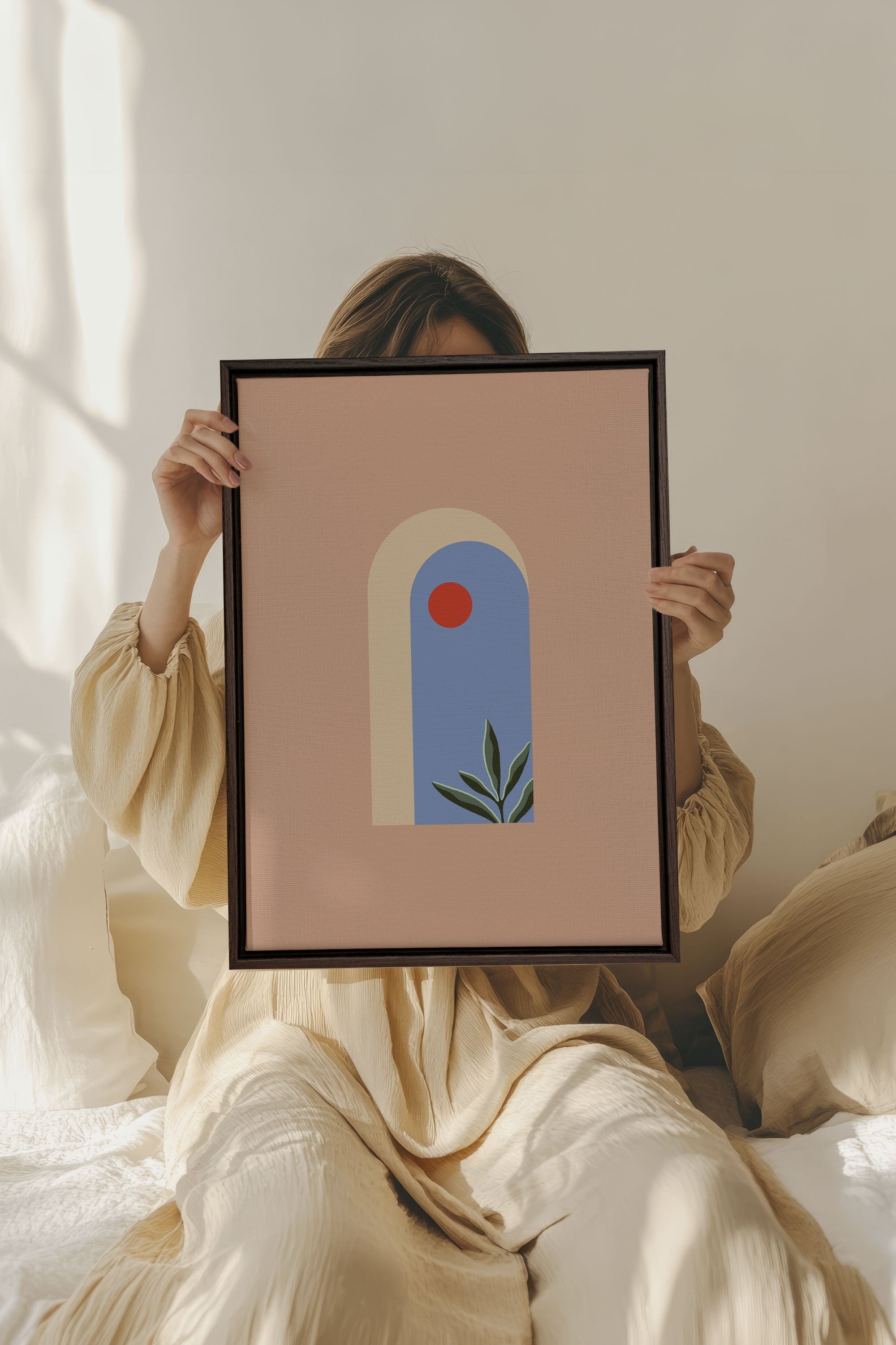 OLEKA CANVAS - ARCHE, Oeuvre sur toile étirée, encadré Brun Noyer