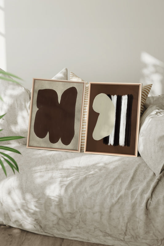 DUO CONTRASTES PROFONDS (2 Oeuvres sur toile étirée)