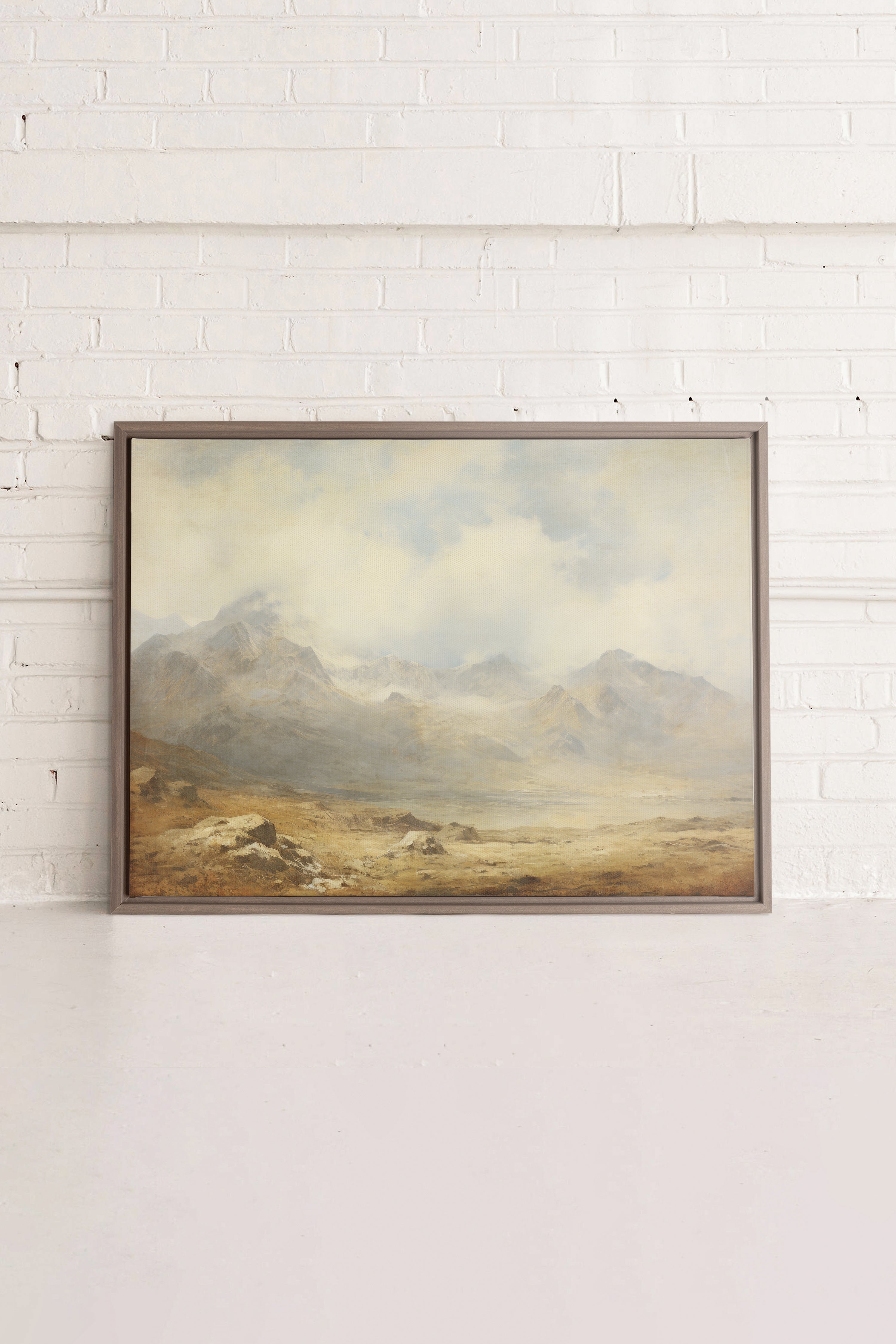 OLEKA CANVAS - Quiet Highlands, Oeuvre sur toile étirée, encadré Brun Chêne