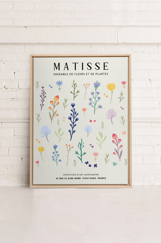 ENSEMBLE DE FLEURS, Oeuvre sur toile étirée