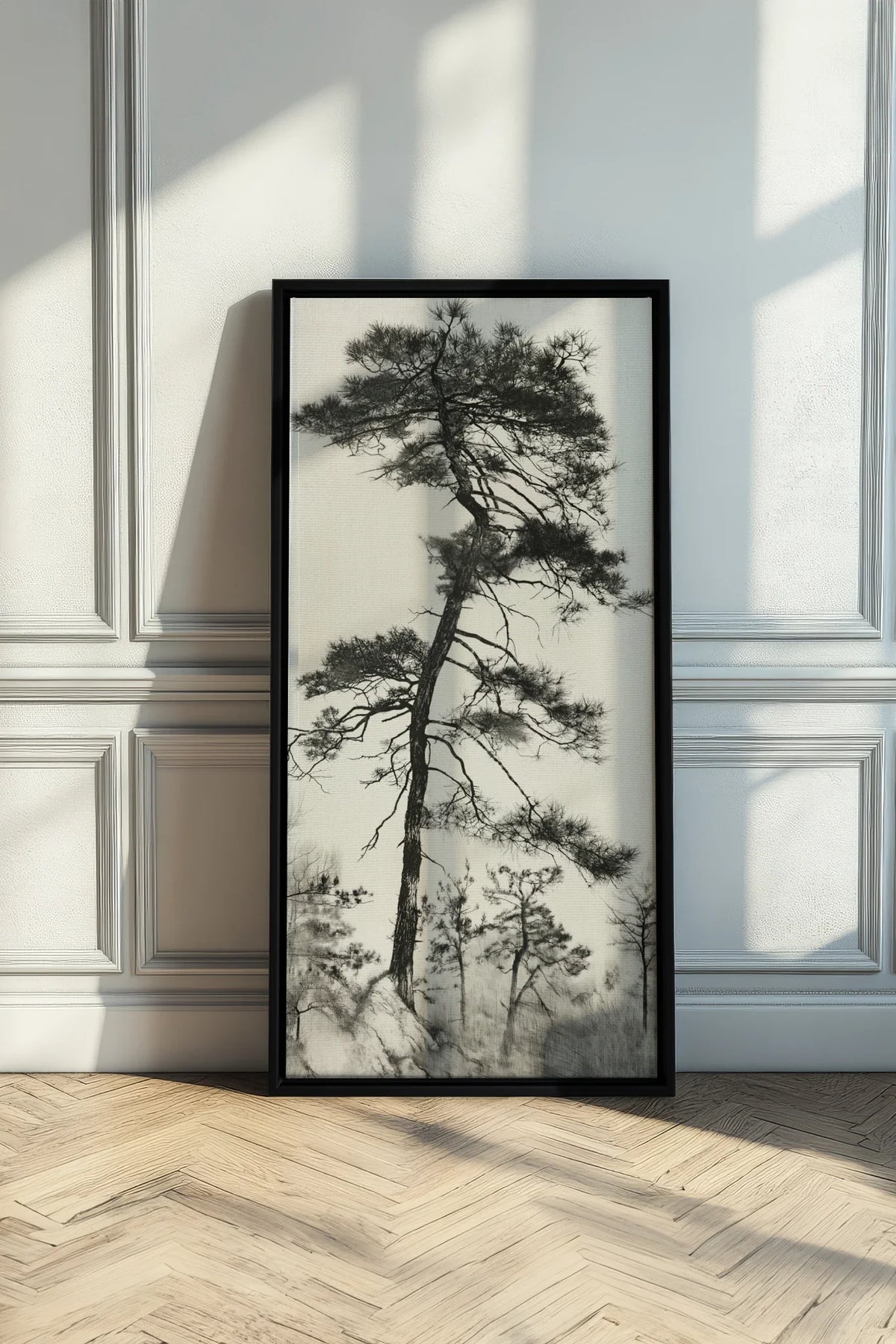 PIN SOLITAIRE, Oeuvre sur toile étirée, encadré Noir