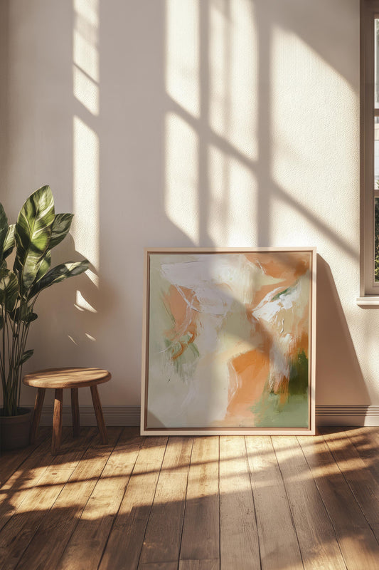 PEACHY FLOW, Oeuvre sur toile étirée