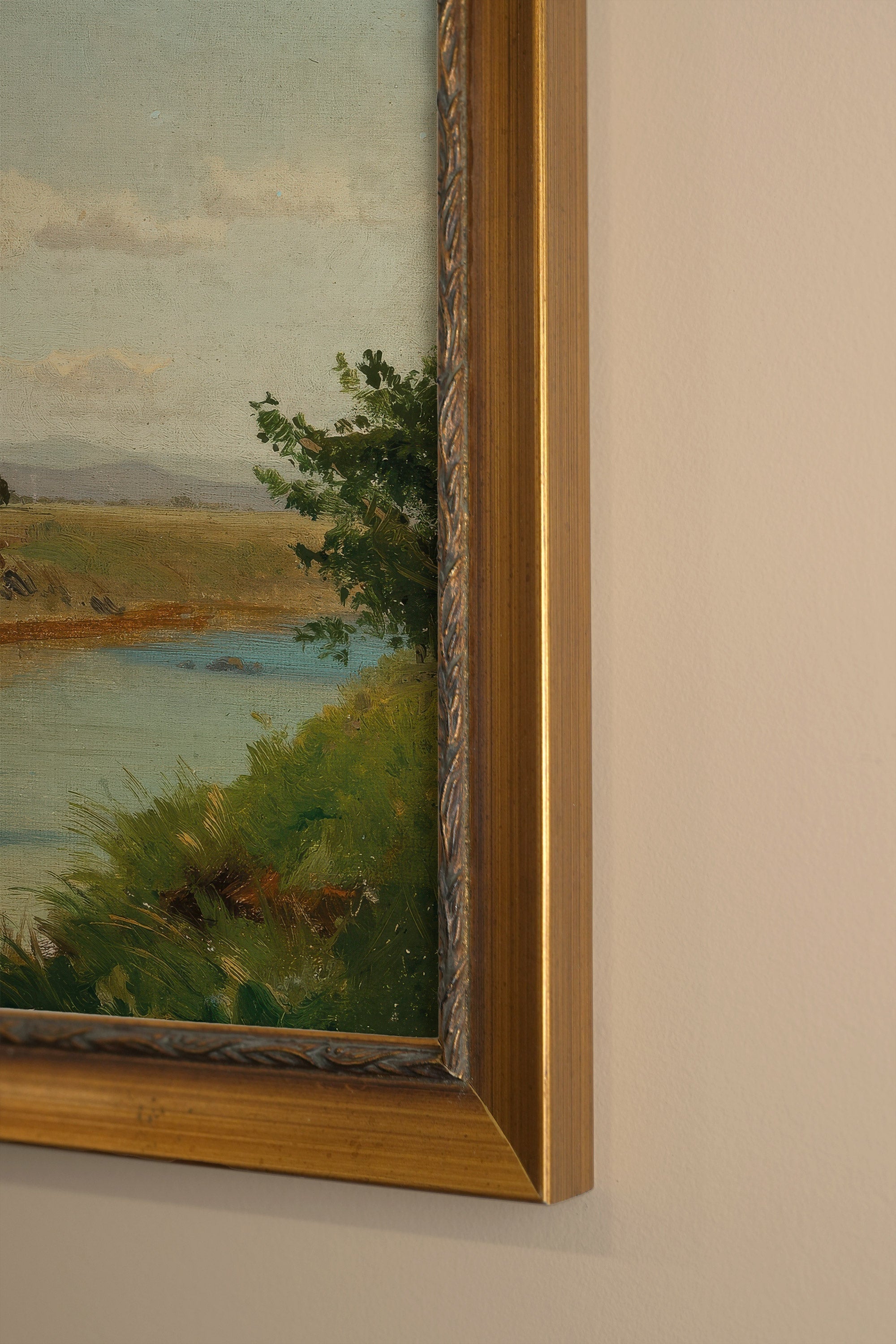 LUMIÈRE DE MIDI, Oeuvre sur toile rigide, encadré Vintage Or