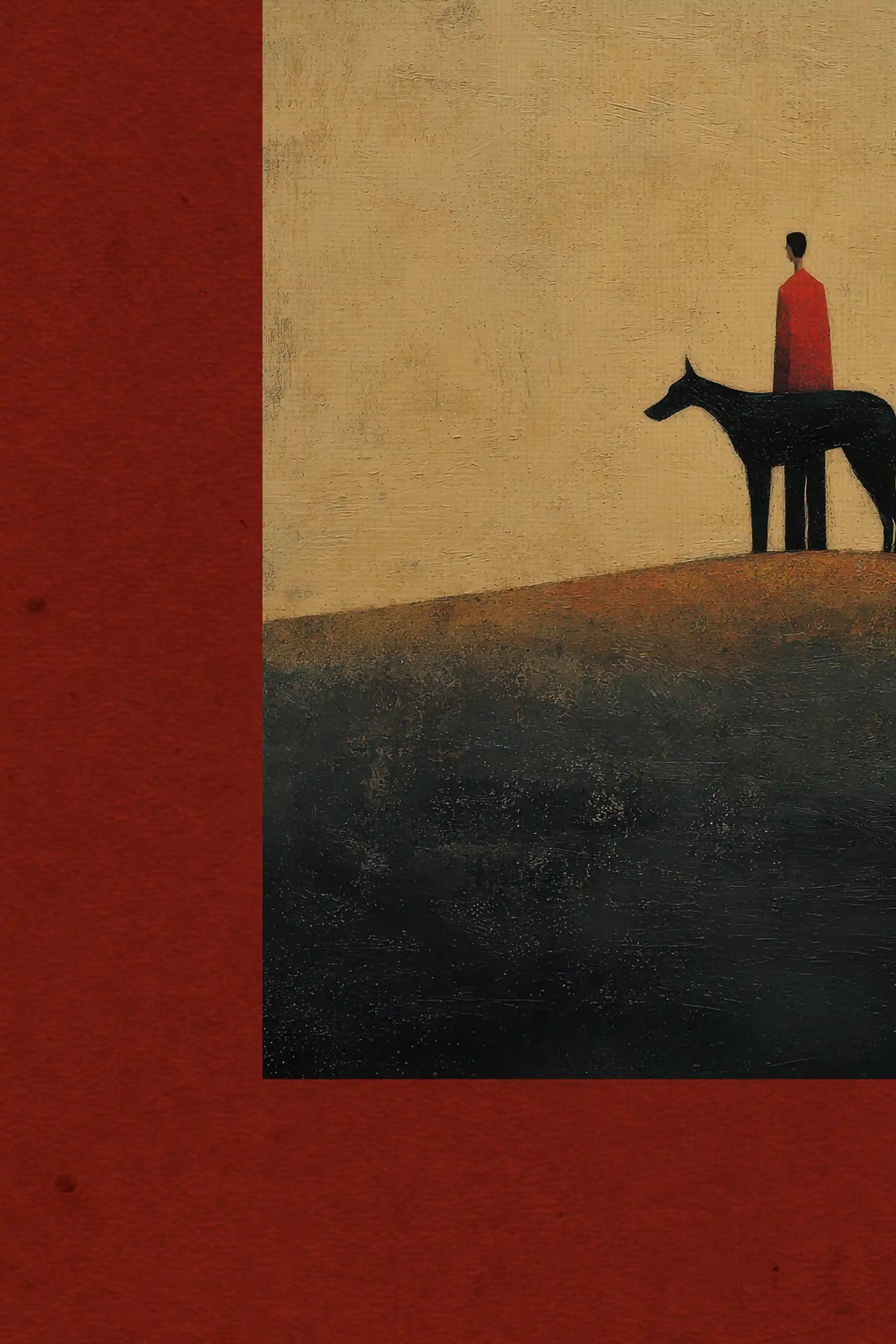 L'OMBRE ÉCARLATE, Oeuvre sur toile rigide, encadré Vintage Blanc