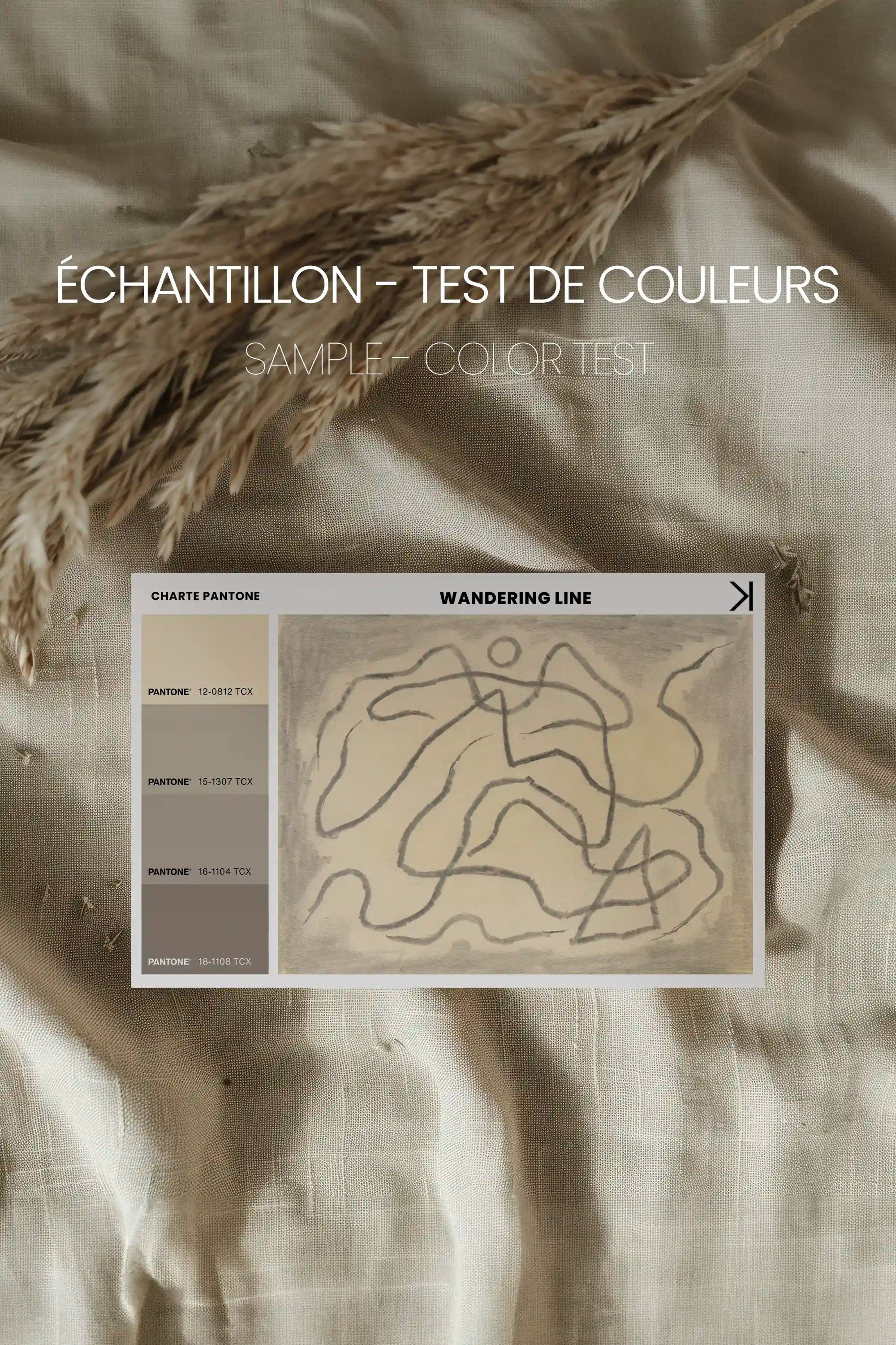 WANDERING LINE, Oeuvre sur toile étirée, encadré Brun Noyer