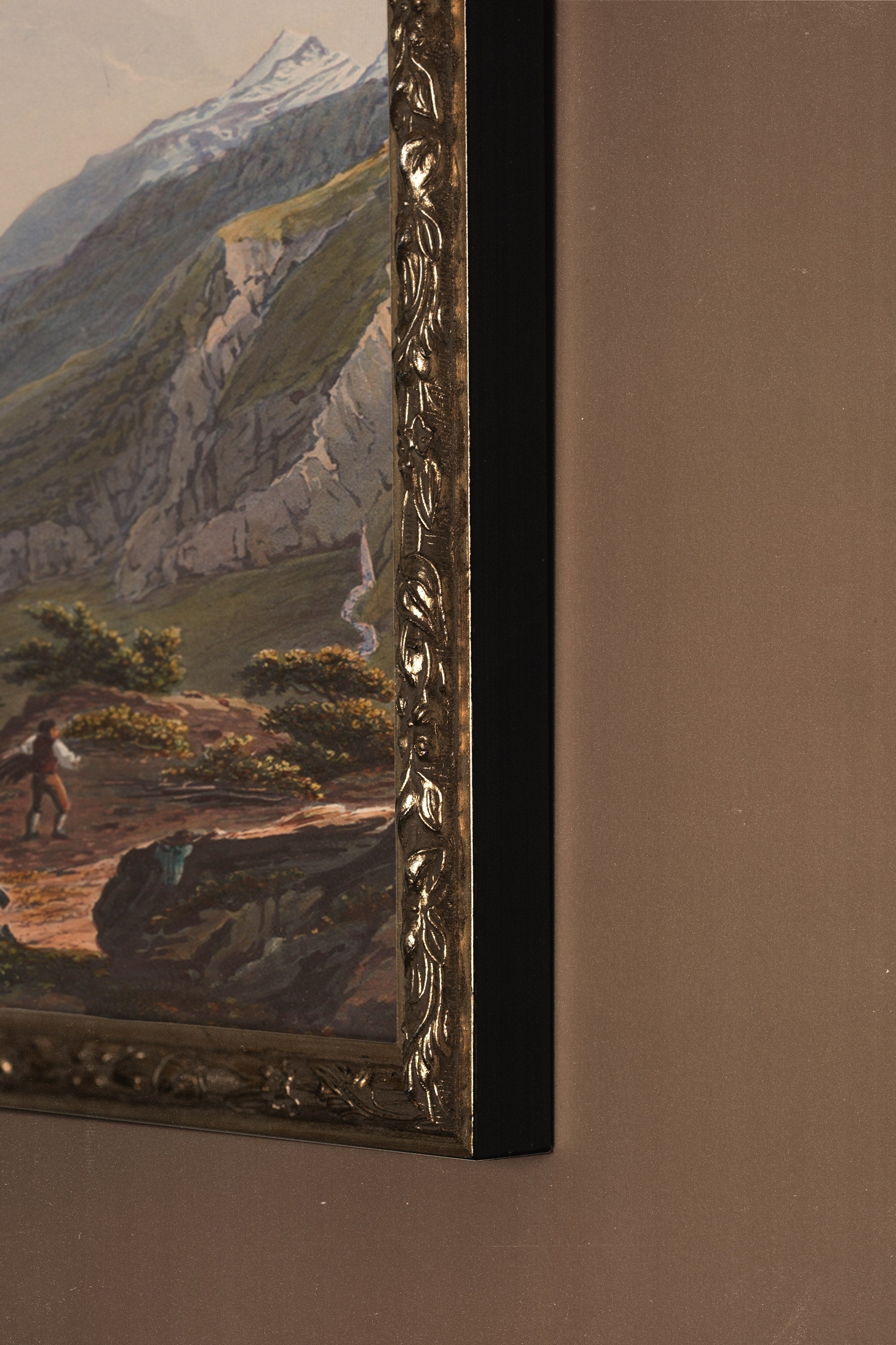 MONTS ÉTERNELS, Oeuvre sur toile étirée, encadré Vintage Argent