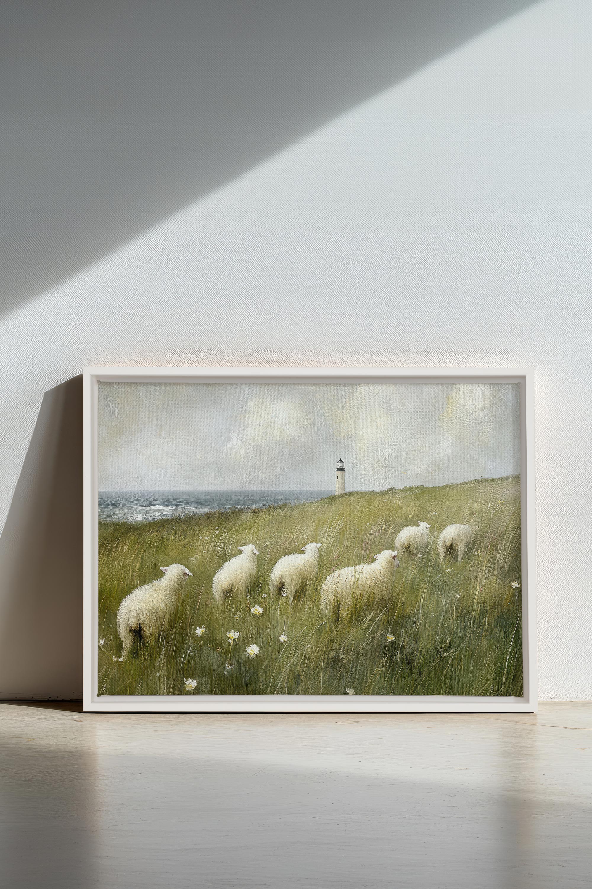 OLEKA CANVAS - WOOL & WIND, Oeuvre sur toile étirée, encadré Blanc
