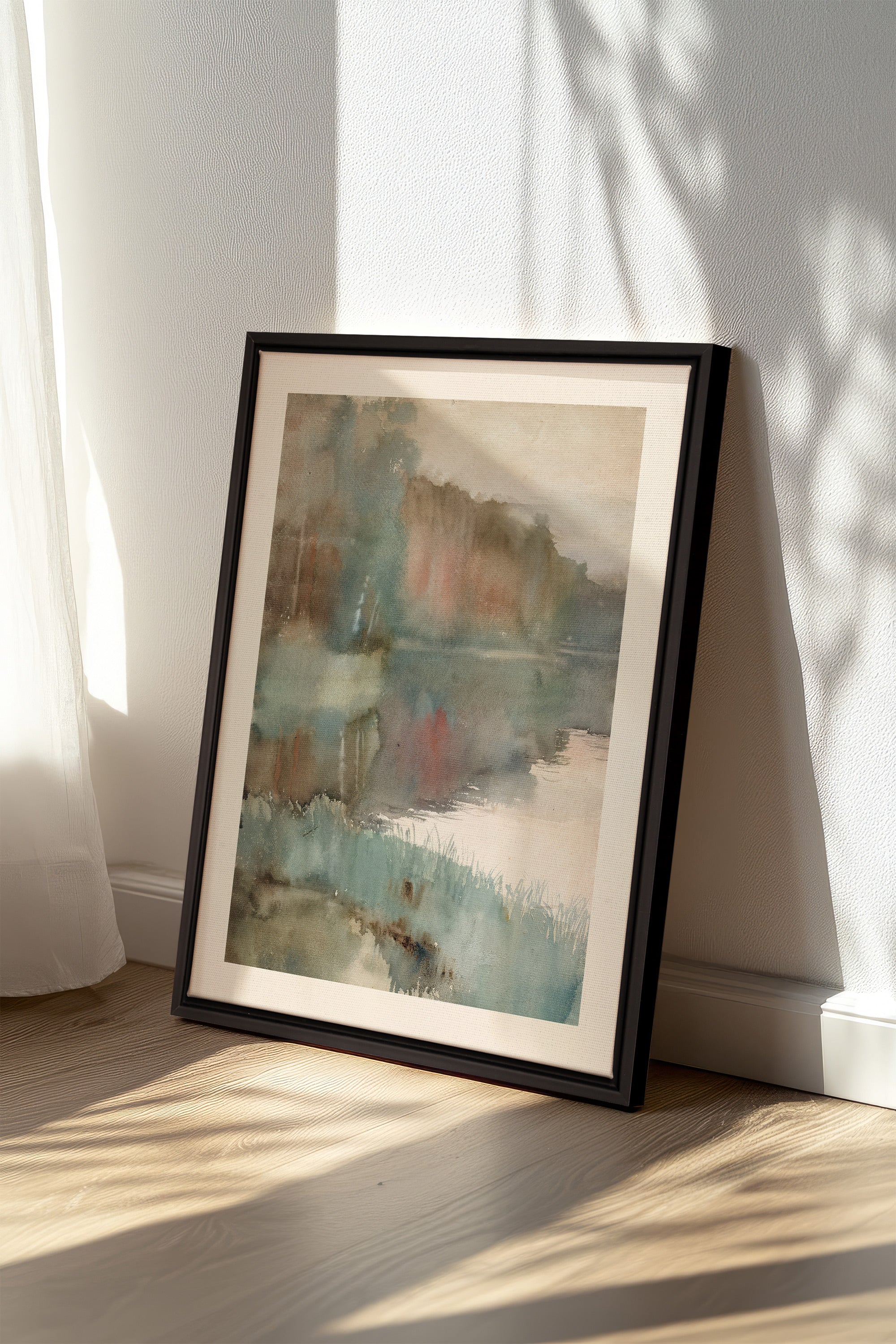 ÉCHO DU LAC, Oeuvre sur toile étirée, encadré Noir