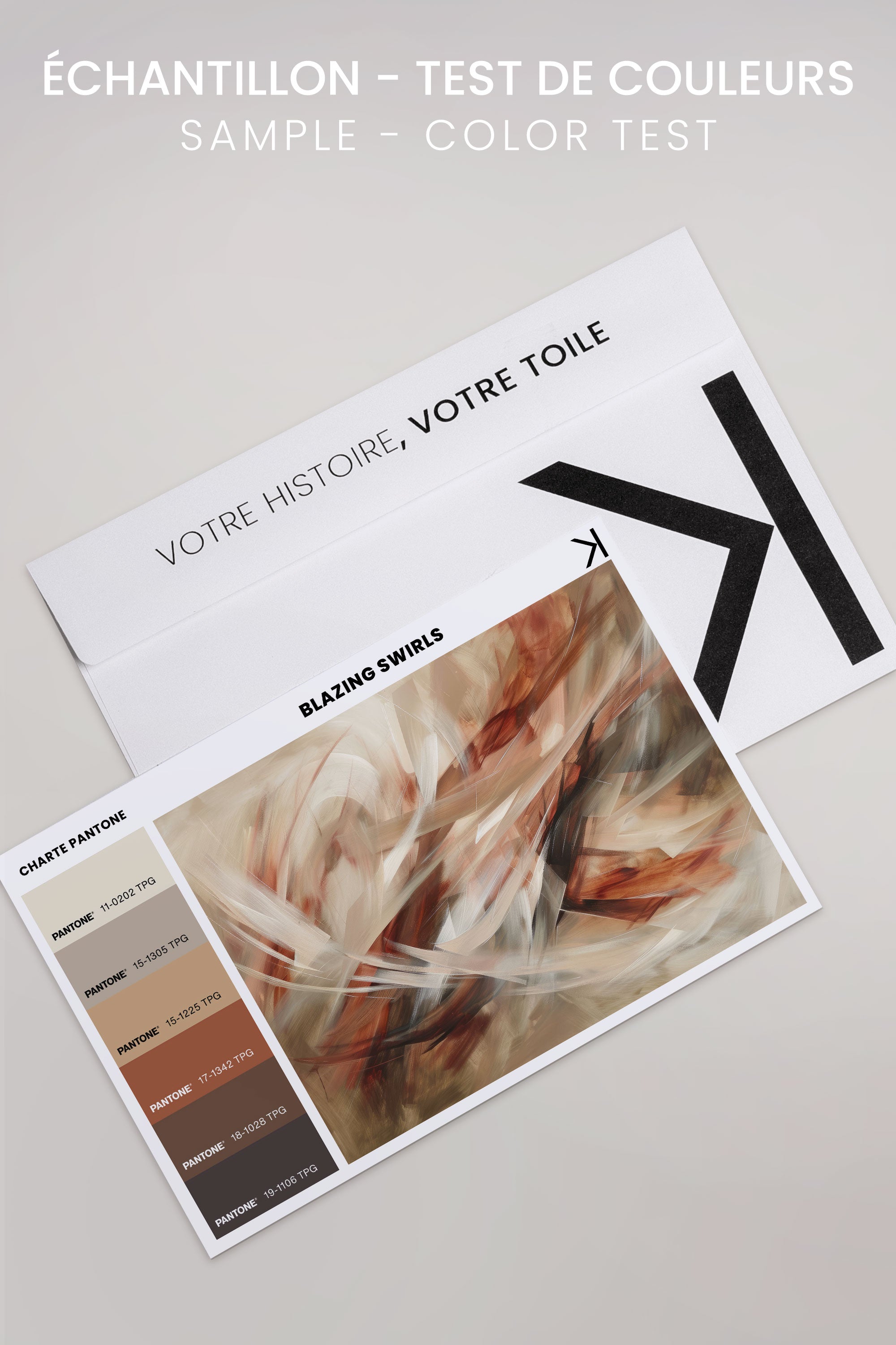 OLEKA CANVAS - BLAZING SWIRLS, Oeuvre sur toile étirée, encadré Noir