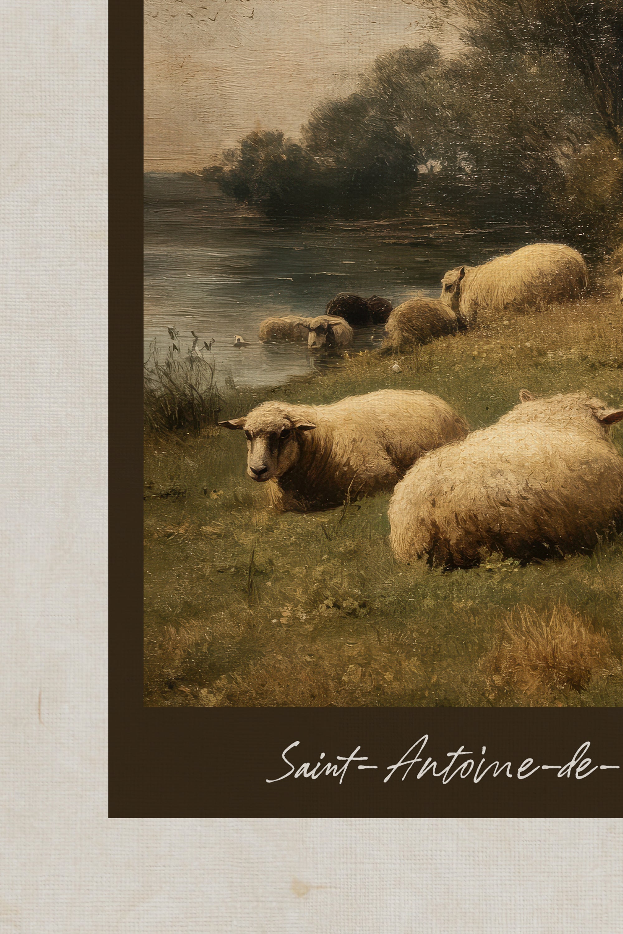 SAINT-ANTOINE-DE-TILLY, Artwork on rigid canvas, framed in Vintage Bronze