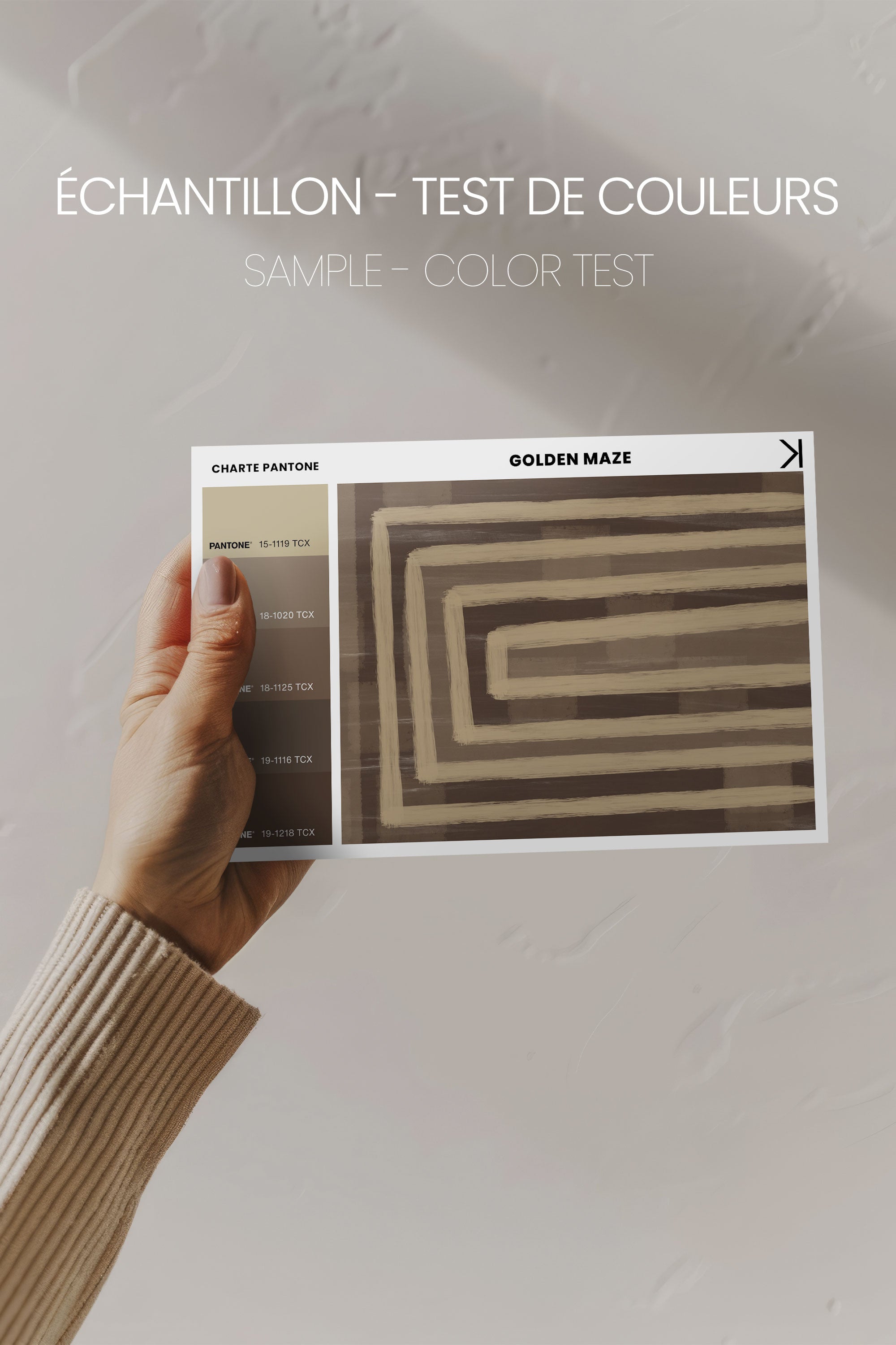 OLEKA CANVAS - GOLDEN MAZE, Oeuvre sur toile étirée, encadré Noir