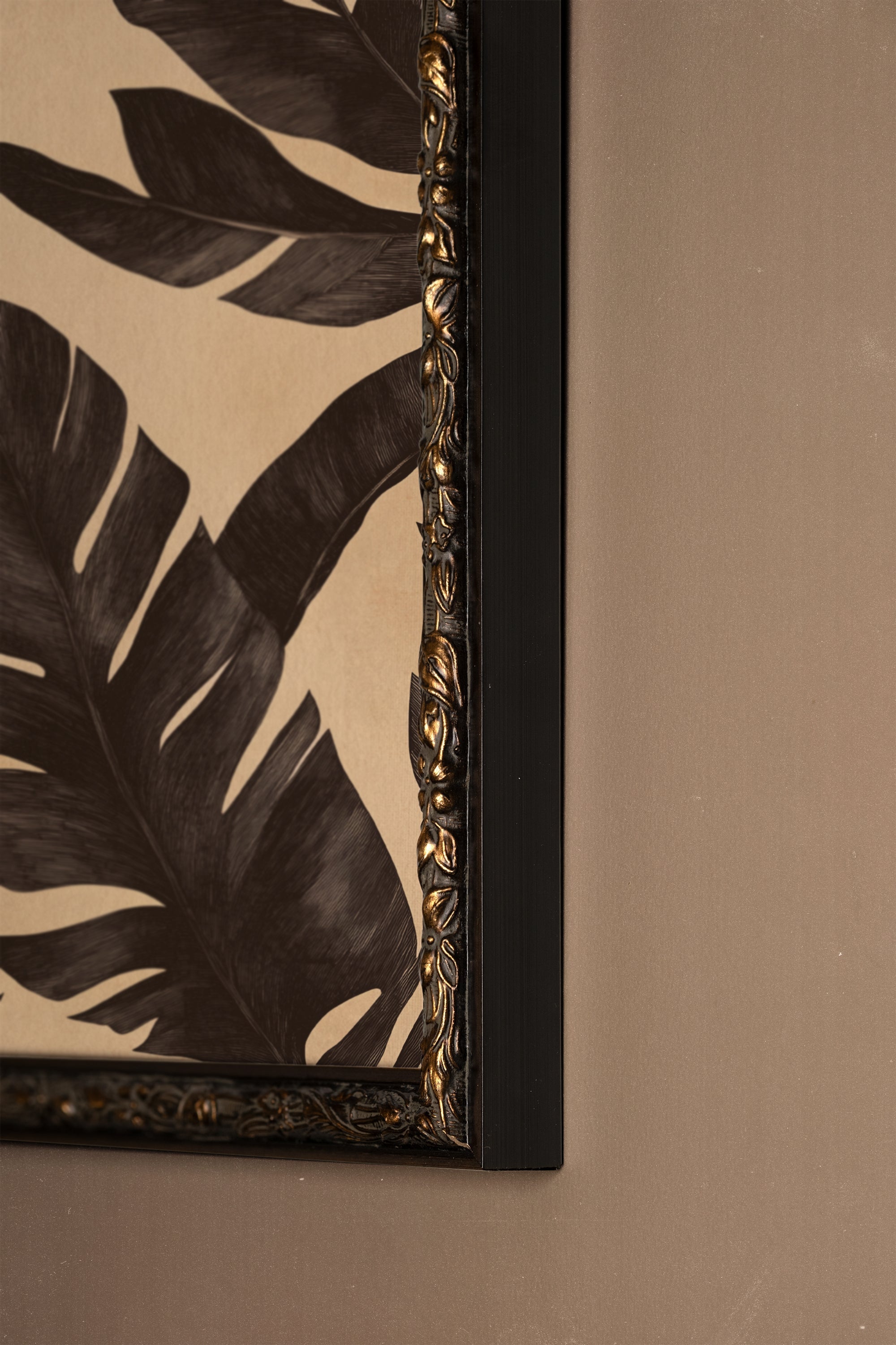 ÉBÈNE NATUREL, Oeuvre sur toile rigide, encadré Vintage Bronze