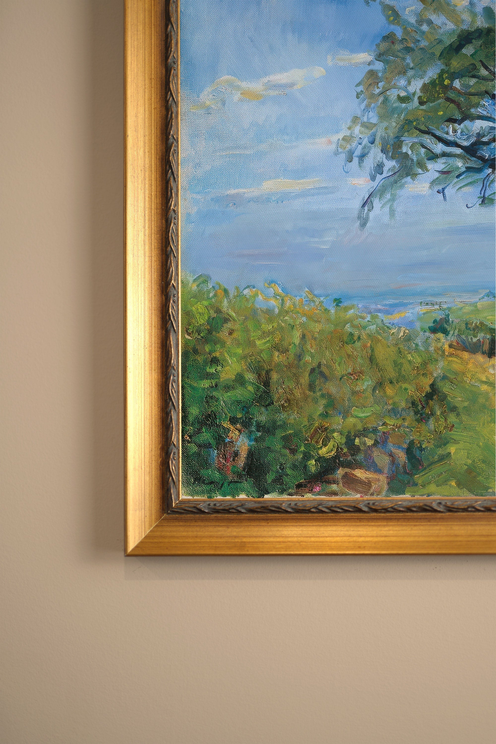 ESCAPADE JOYEUSE, Oeuvre sur toile rigide, encadré Vintage Or