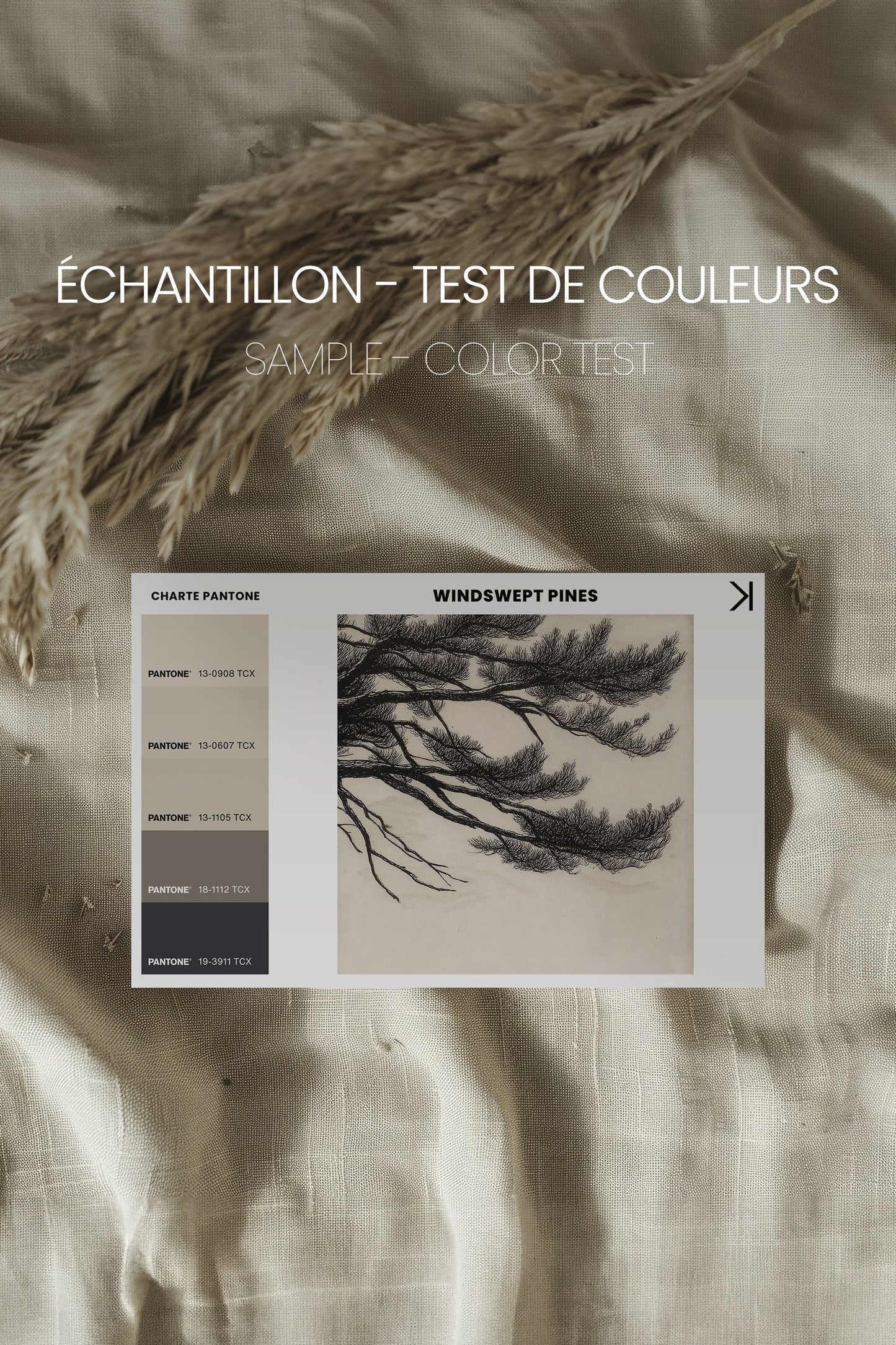 WINDSWEPT PINES, Oeuvre sur toile étirée
