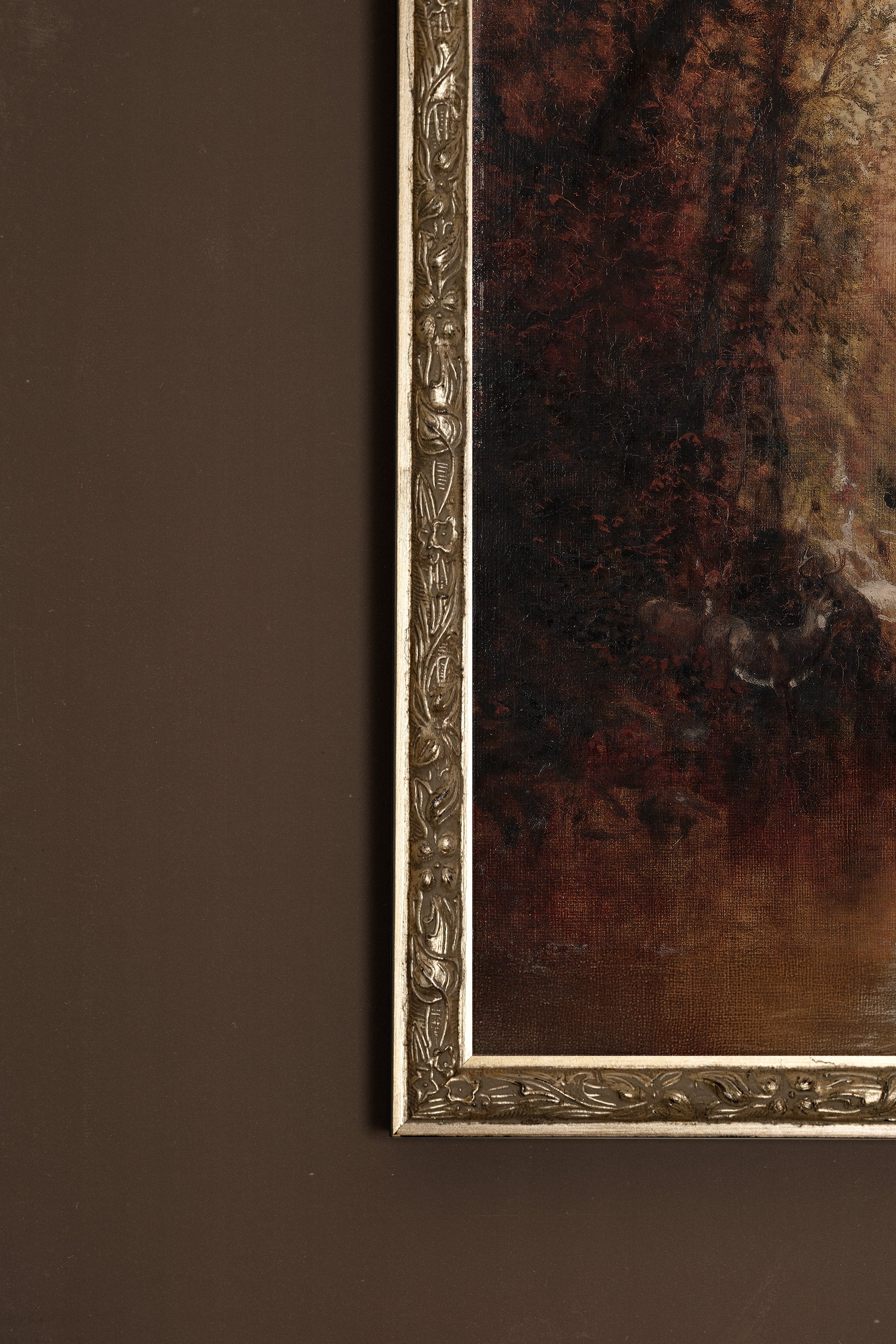 AUTUMN GLADE, Oeuvre sur toile étirée, encadré Vintage Argent
