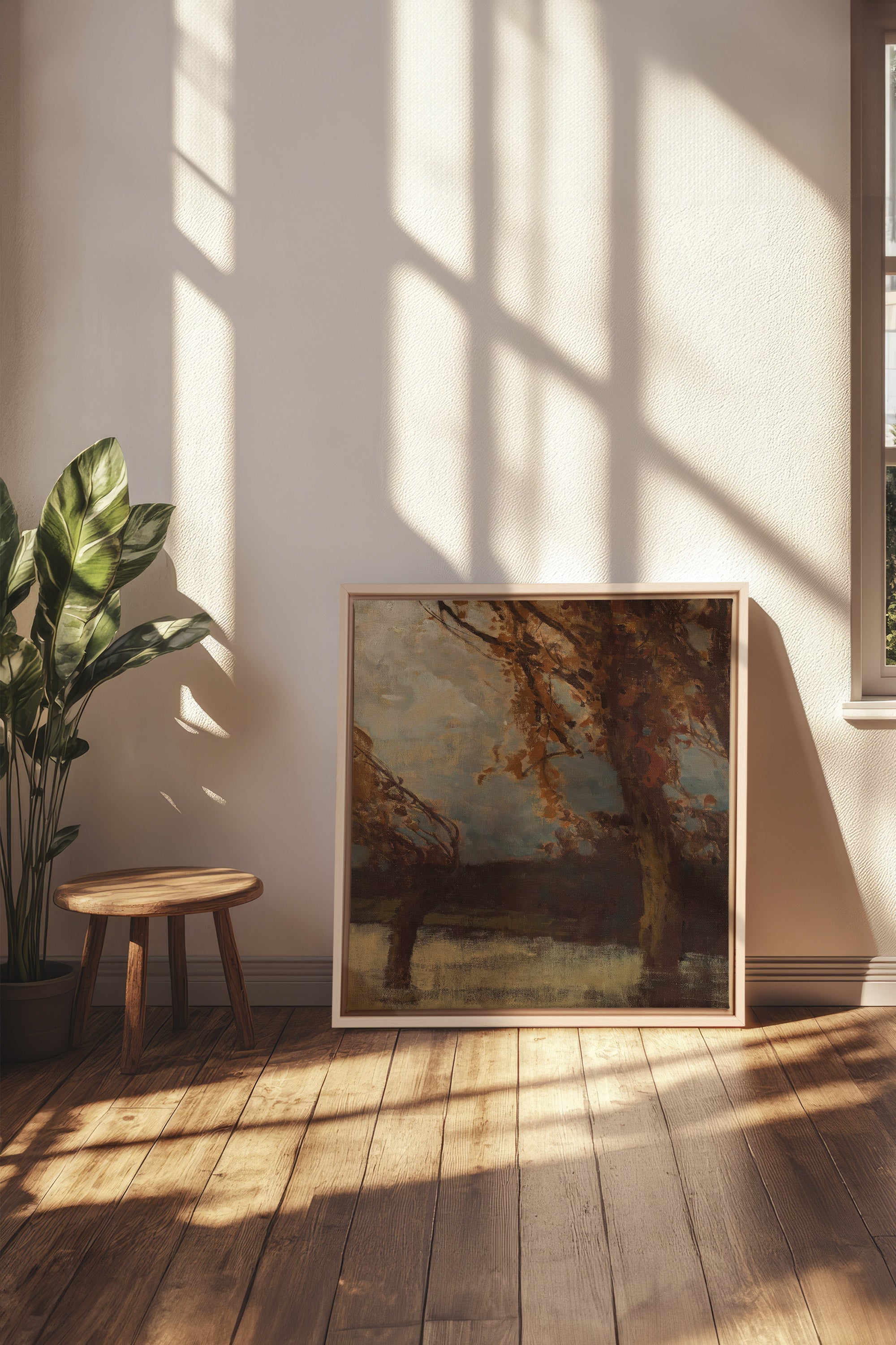 EQUINOX MIST, Oeuvre sur toile étirée, encadré Naturel Clair