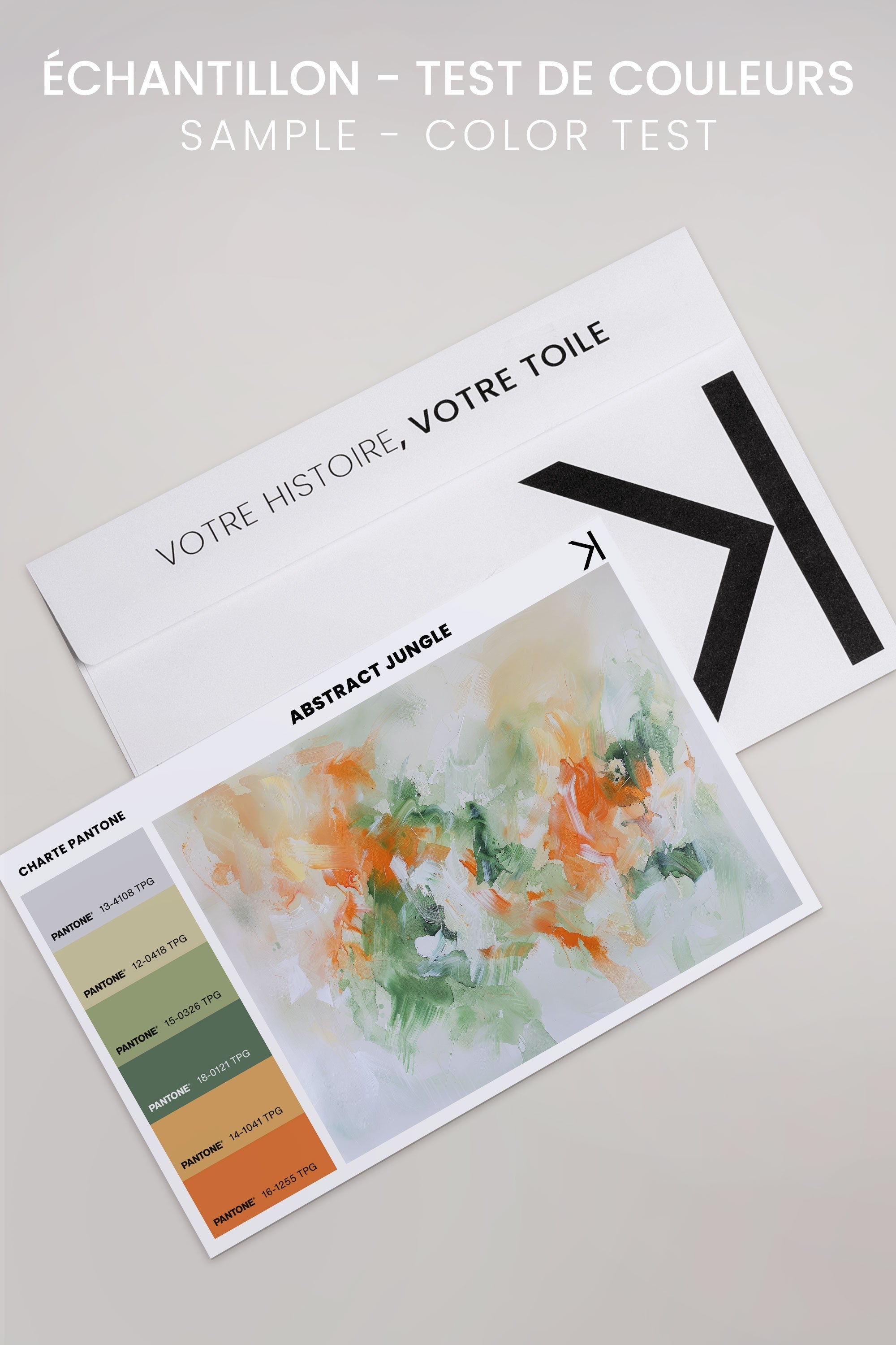OLEKA CANVAS - ABSTRACT JUNGLE, Oeuvre sur toile étirée, encadré Blanc