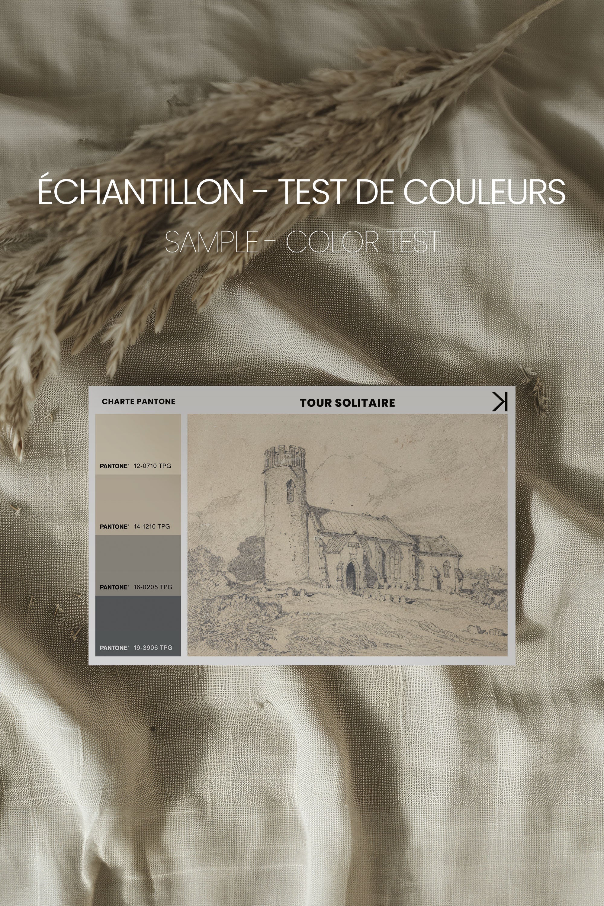 OLEKA CANVAS - TOUR SOLITAIRE, Oeuvre sur toile étirée, encadré Blanc