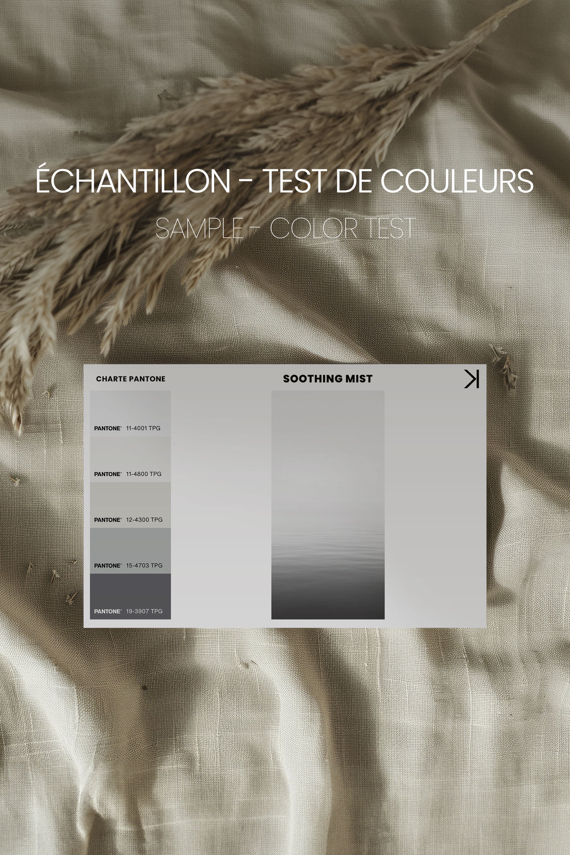 OLEKA CANVAS - SOOTHING MIST, Oeuvre sur toile étirée, encadré Brun Noyer