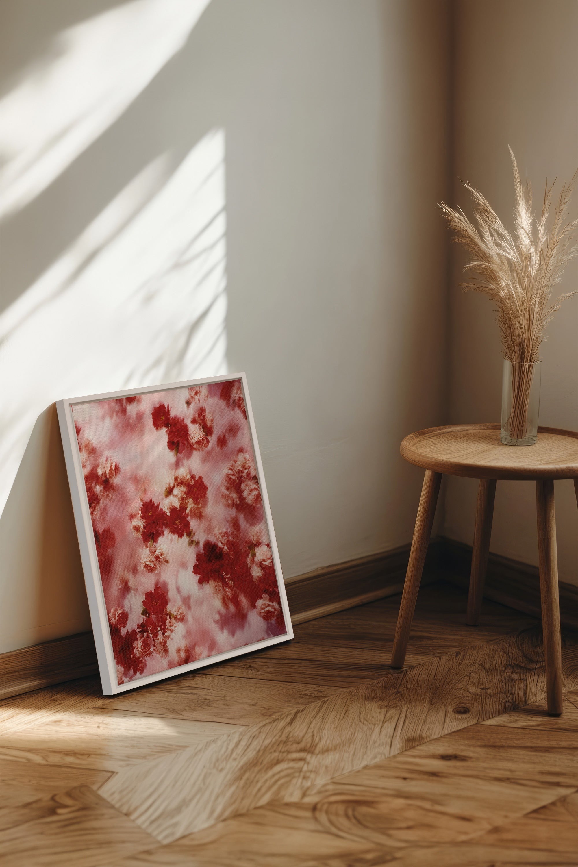 RÊVE ÉCARLATE, Oeuvre sur toile étirée, encadré Blanc