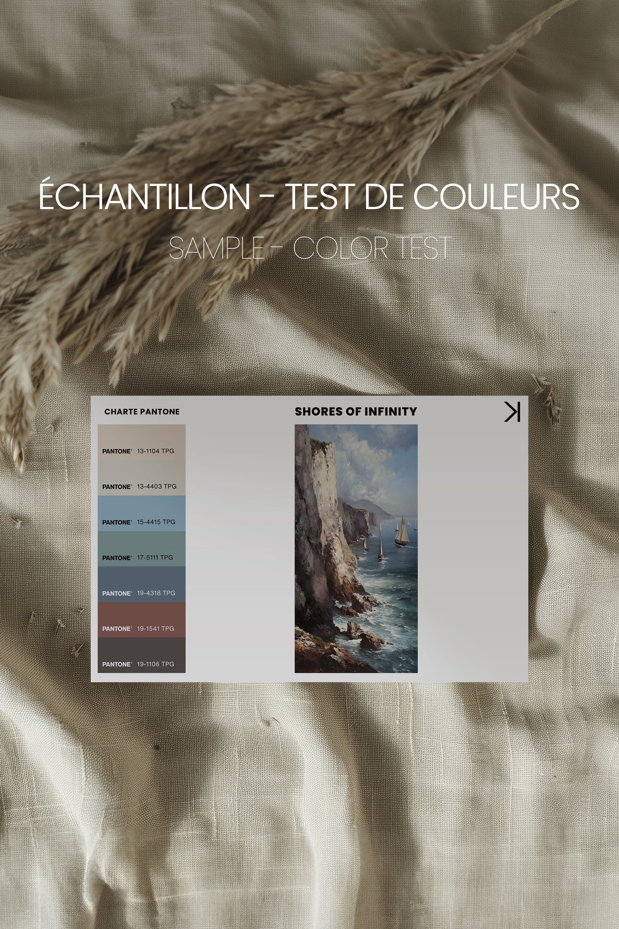 OLEKA CANVAS - SHORES OF INFINITY, Oeuvre sur toile étirée, encadré Brun Chêne