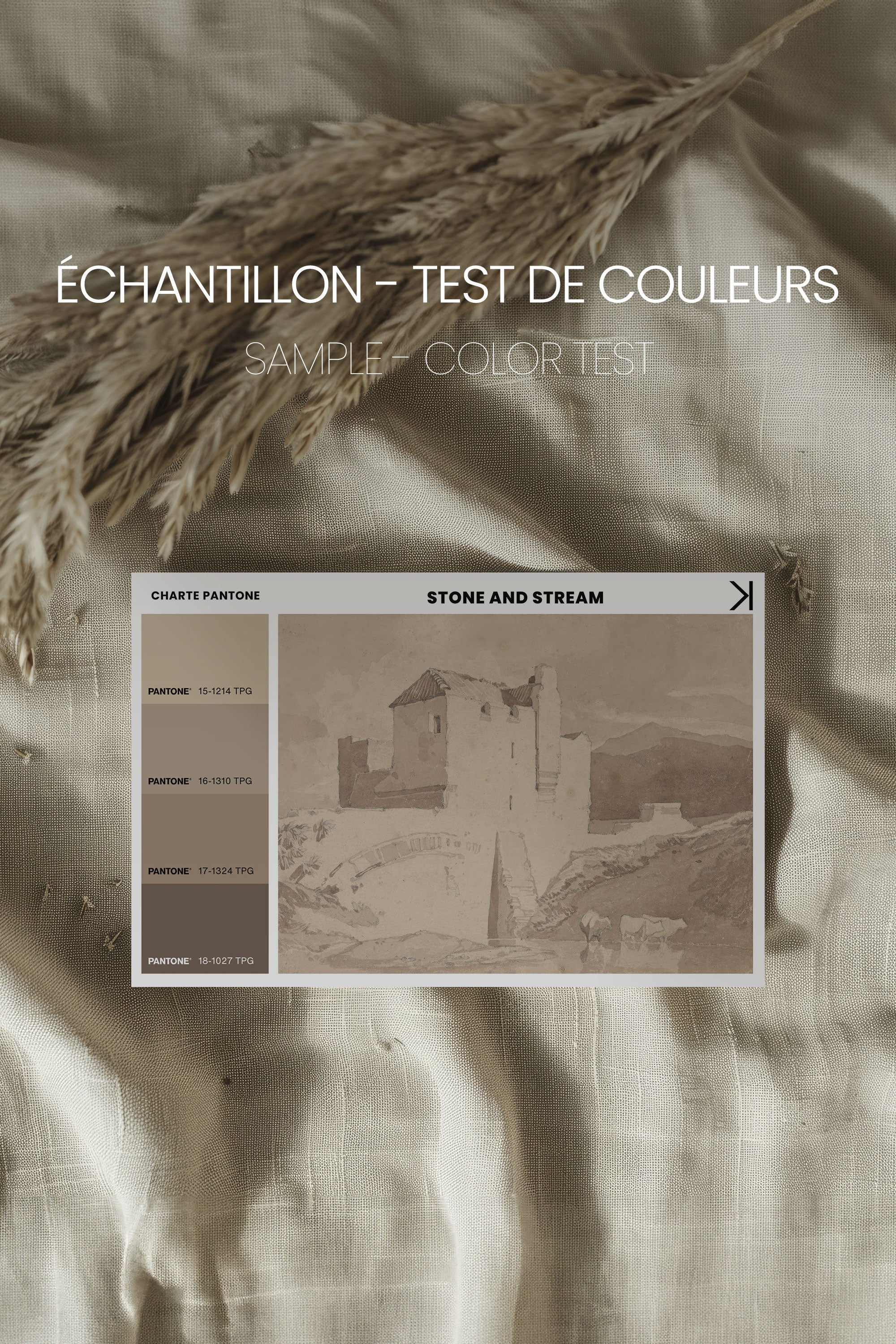OLEKA CANVAS - STONE AND STREAM, Oeuvre sur toile étirée, encadré Blanc