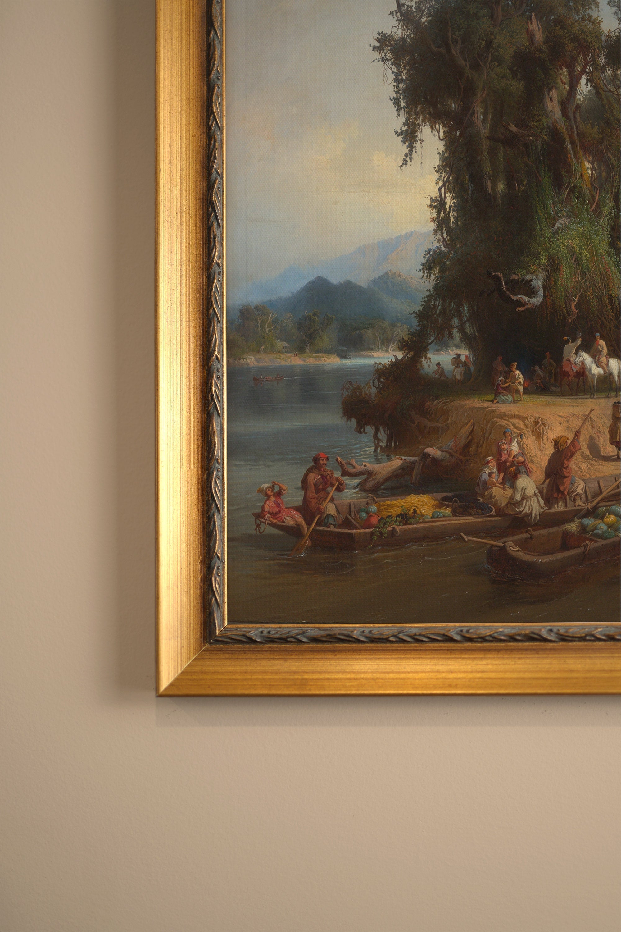 LES RIVES DU TEMPS, Oeuvre sur toile rigide, encadré Vintage Or