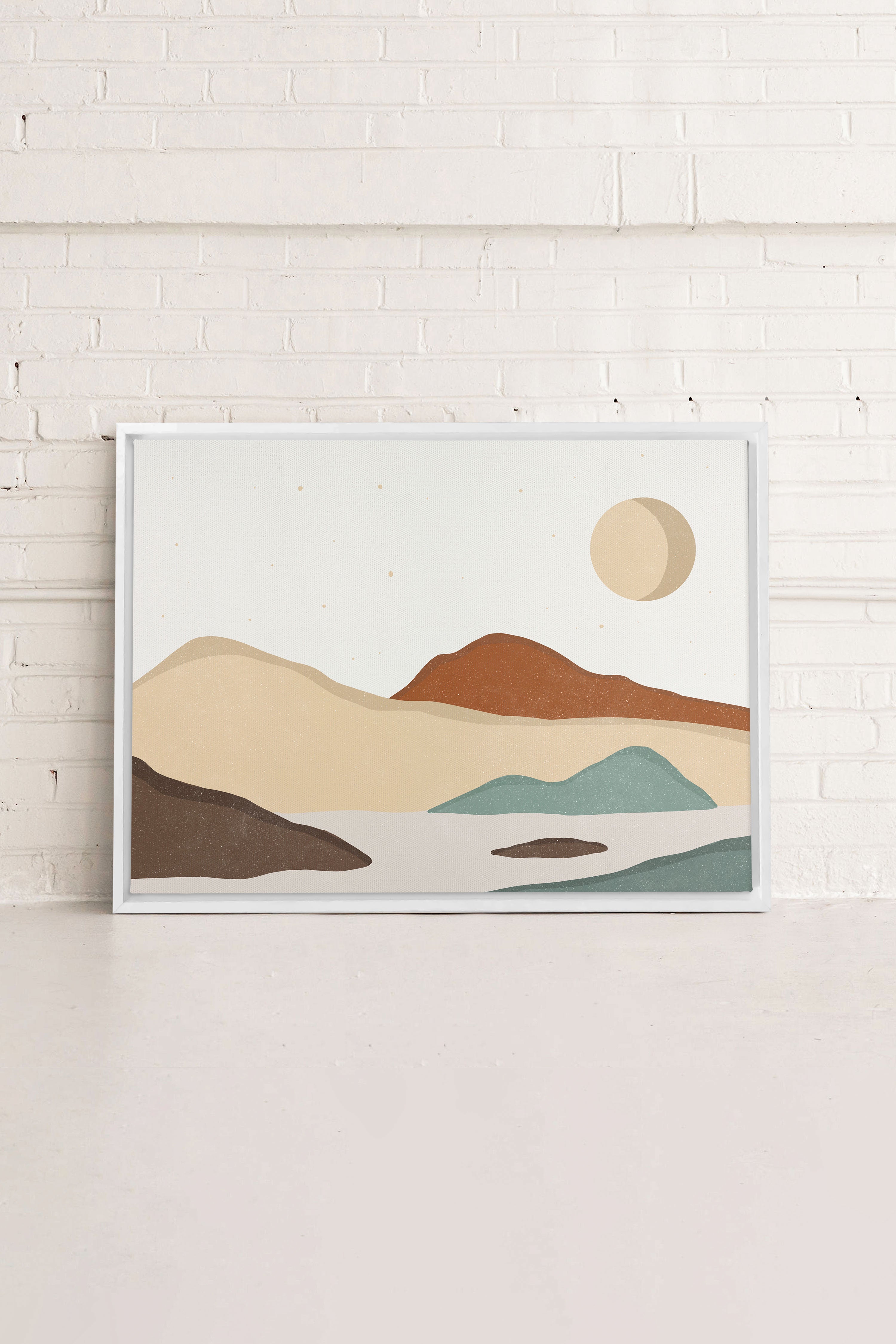 SAND & SKY, Oeuvre sur toile étirée, encadré Blanc