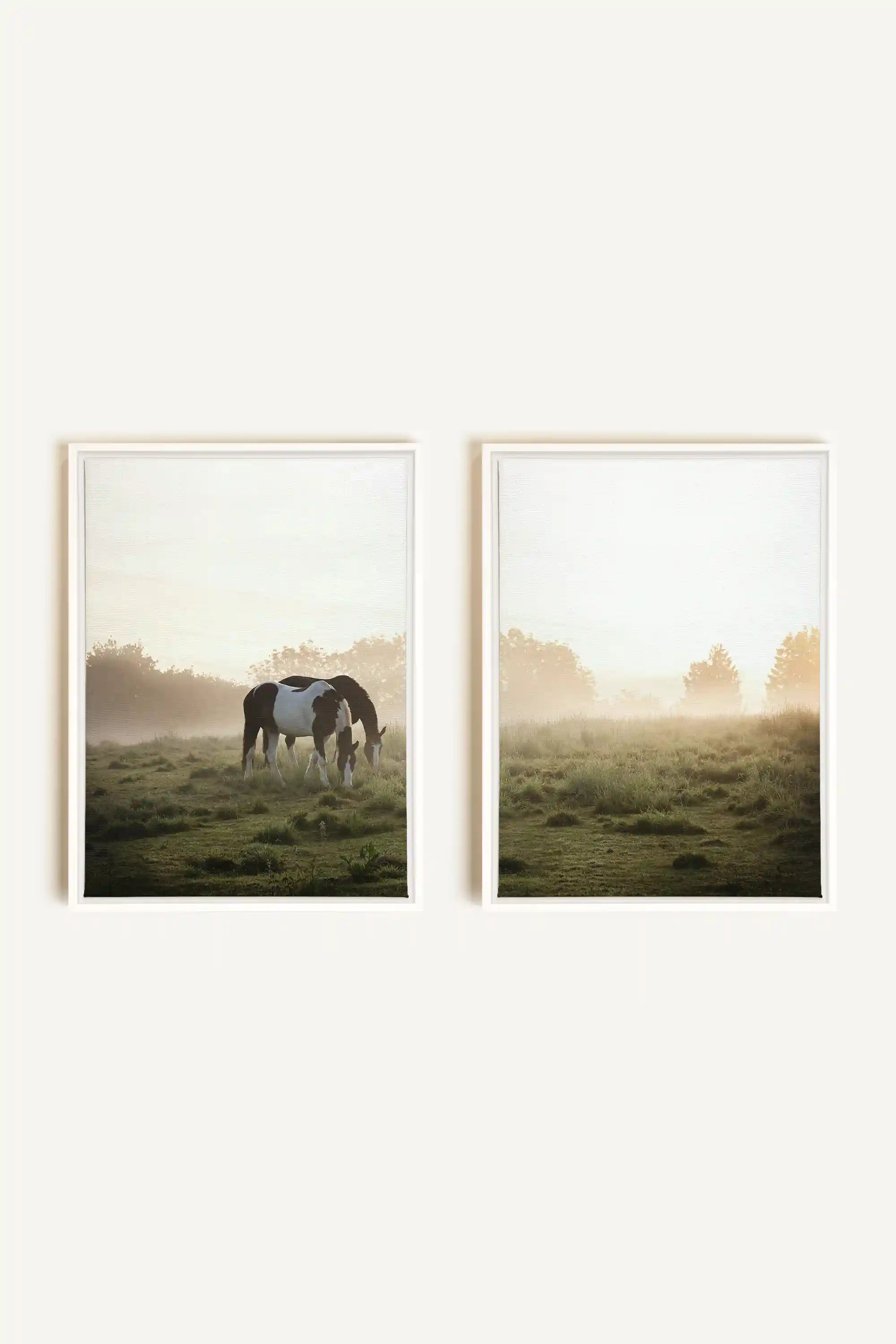 PASTURELIGHT DUO, 2 Oeuvres sur toile étirée, encadré Blanc