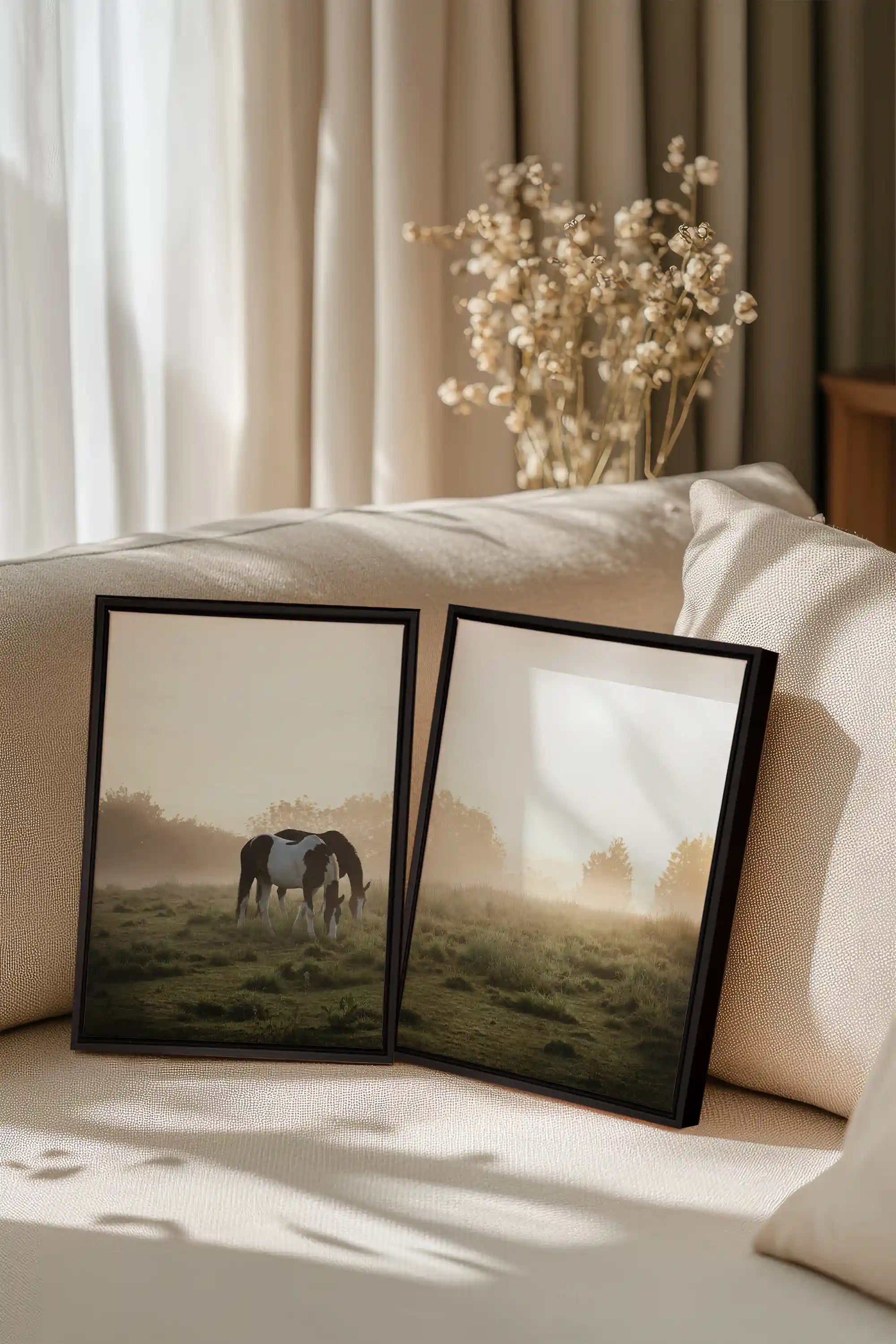 PASTURELIGHT DUO, 2 Oeuvres sur toile étirée, encadré Noir