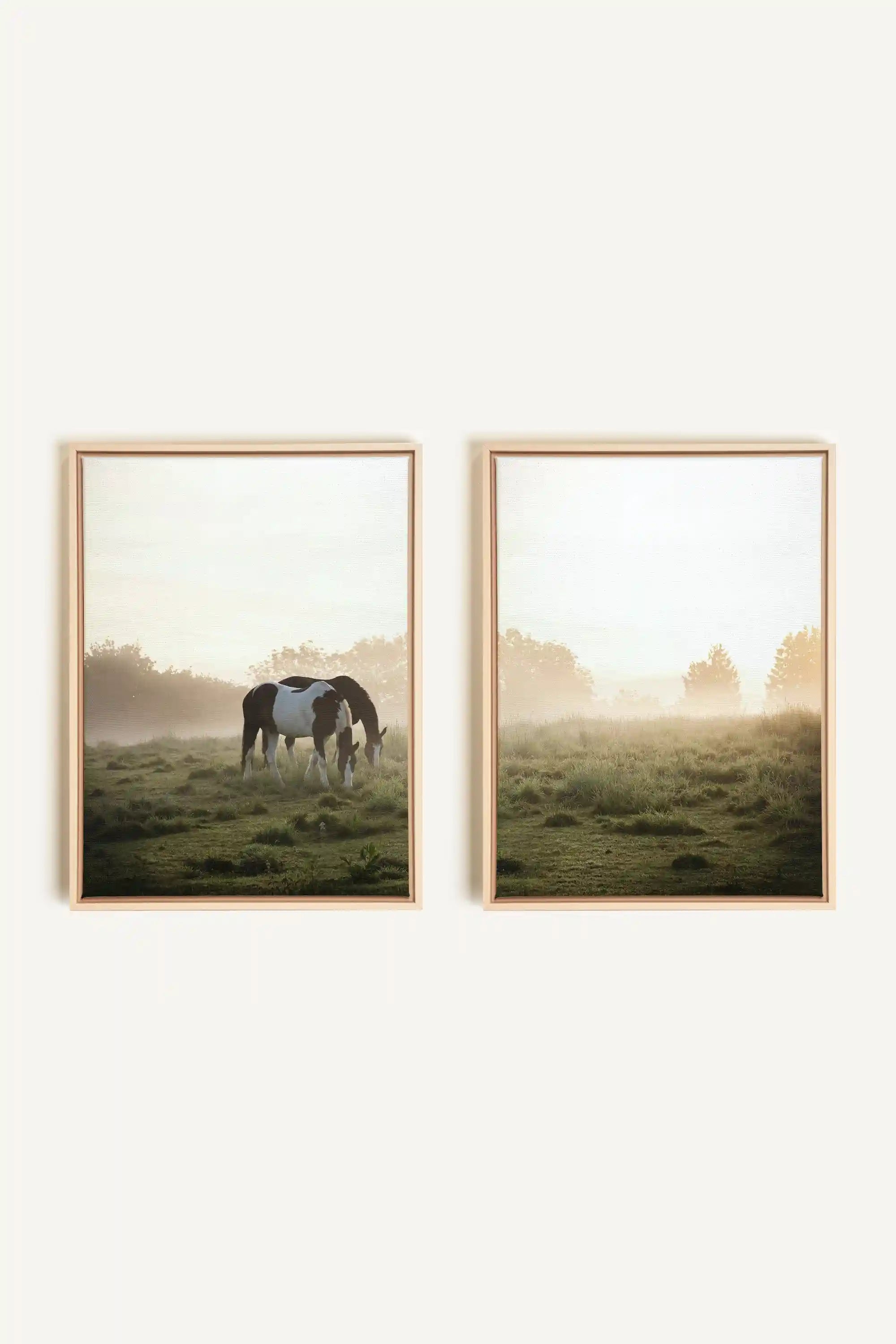 PASTURELIGHT DUO, 2 Oeuvres sur toile étirée, encadré Naturel Clair