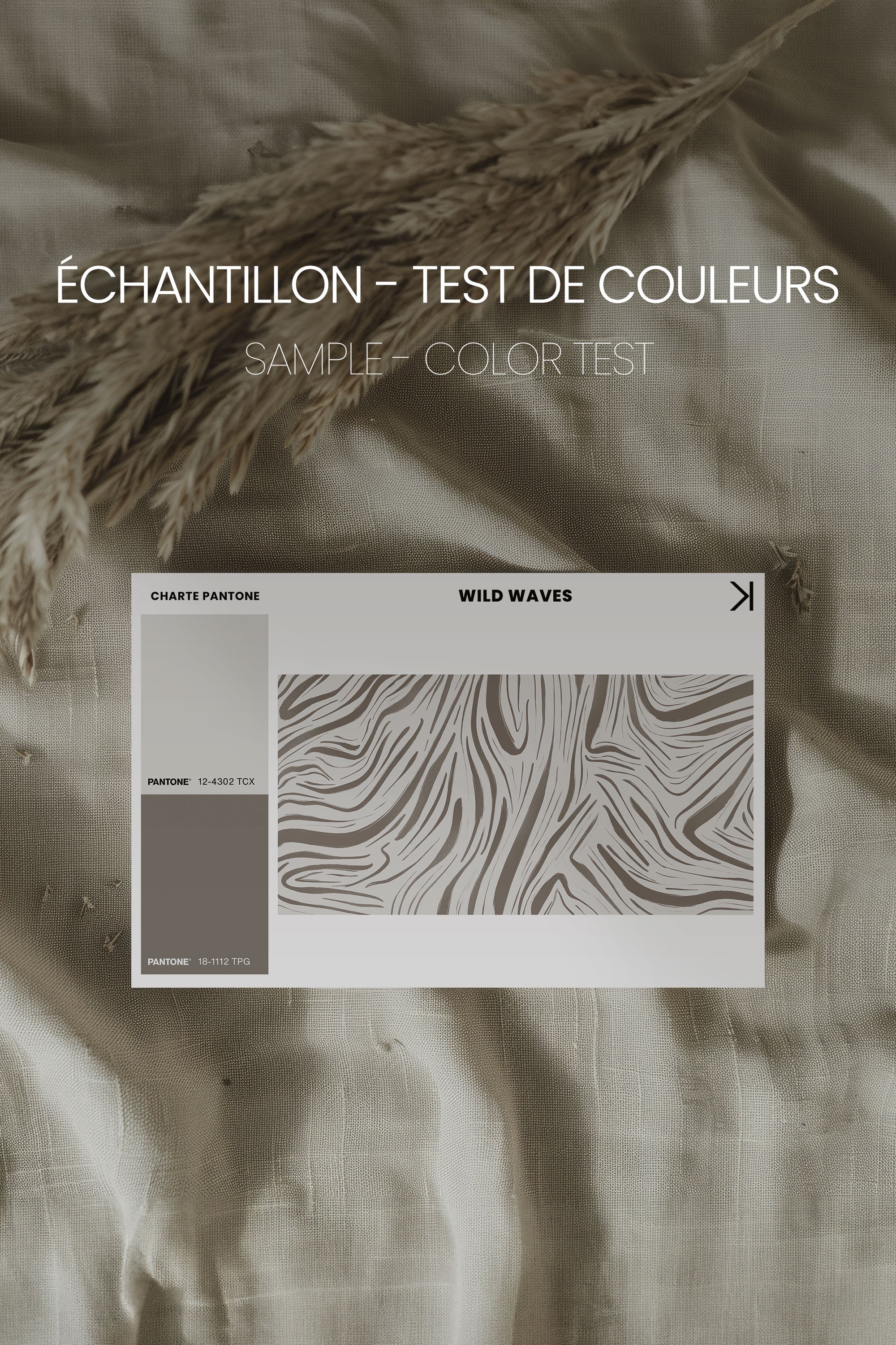 OLEKA CANVAS - WILD WAVES, Oeuvre sur toile étirée, encadré Naturel Clair