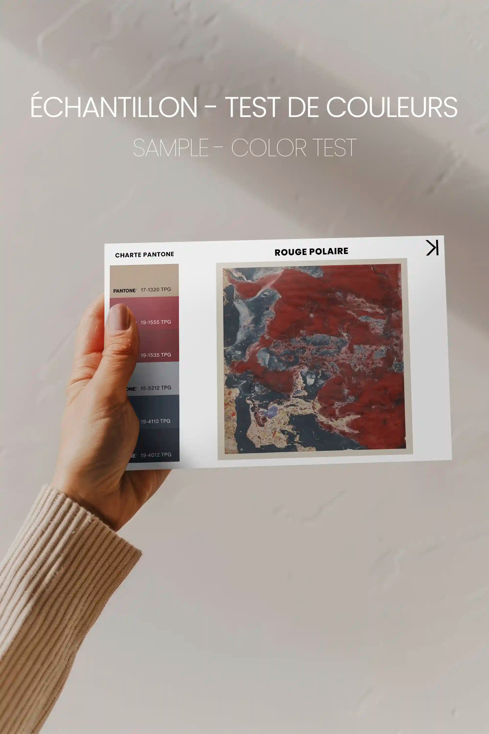 ROUGE POLAIRE, Oeuvre sur toile étirée, encadré Brun Noyer
