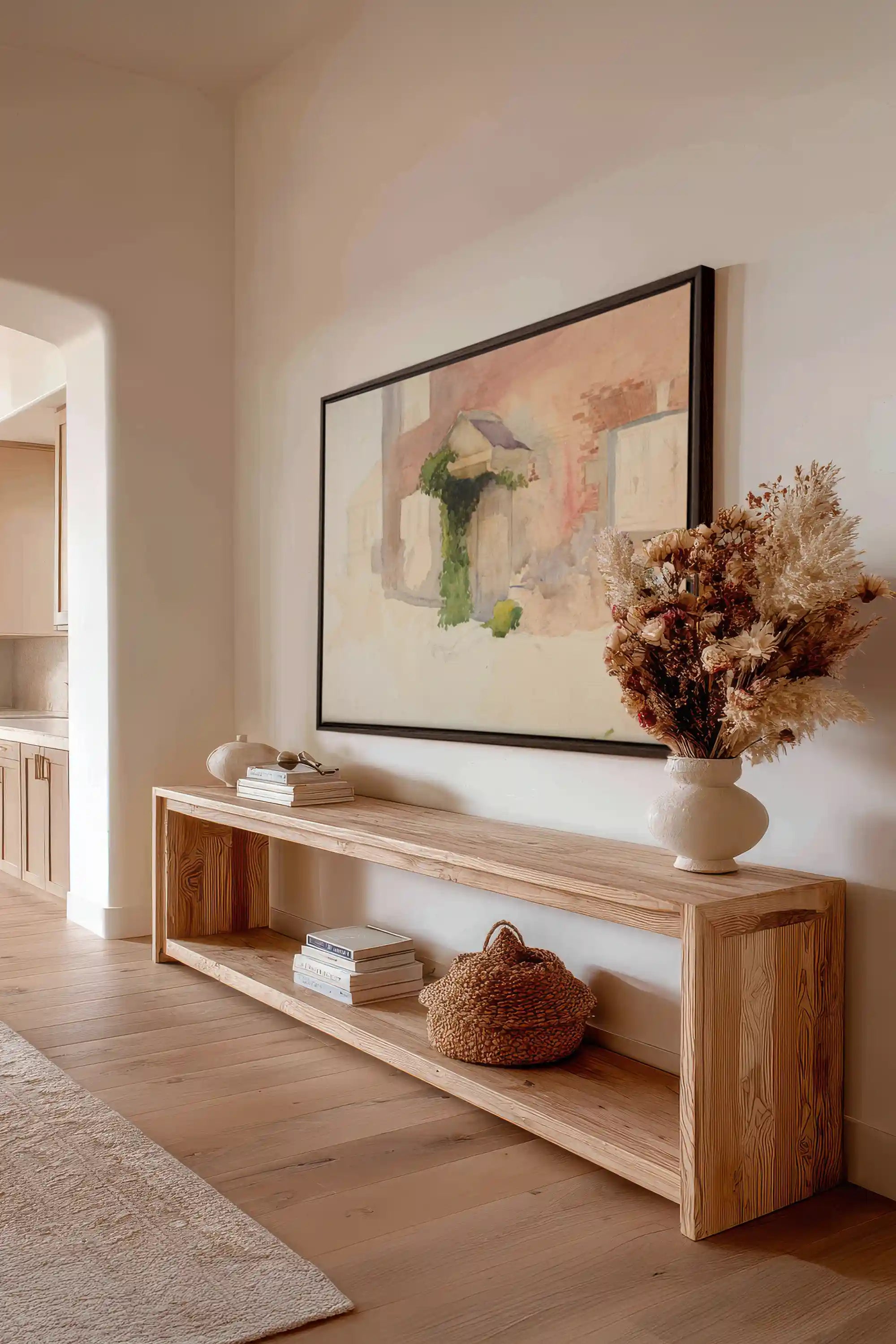 DOUCEUR DE PIERRE, Oeuvre sur toile étirée, encadré Brun Noyer