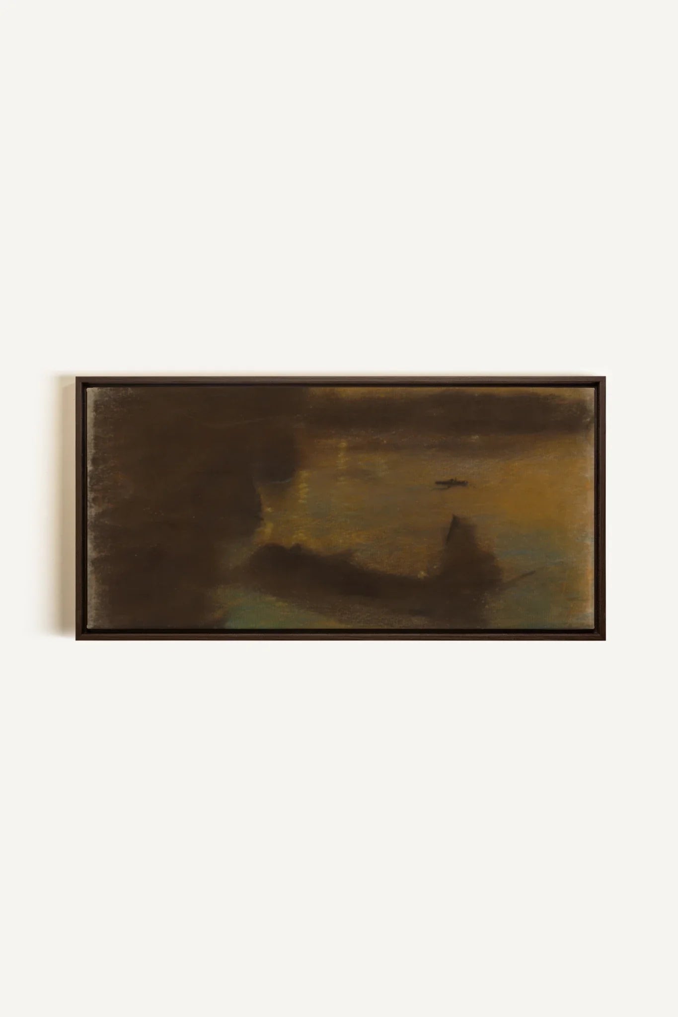 LUEUR DE CENDRE, Oeuvre sur toile étirée, encadré Brun Noyer