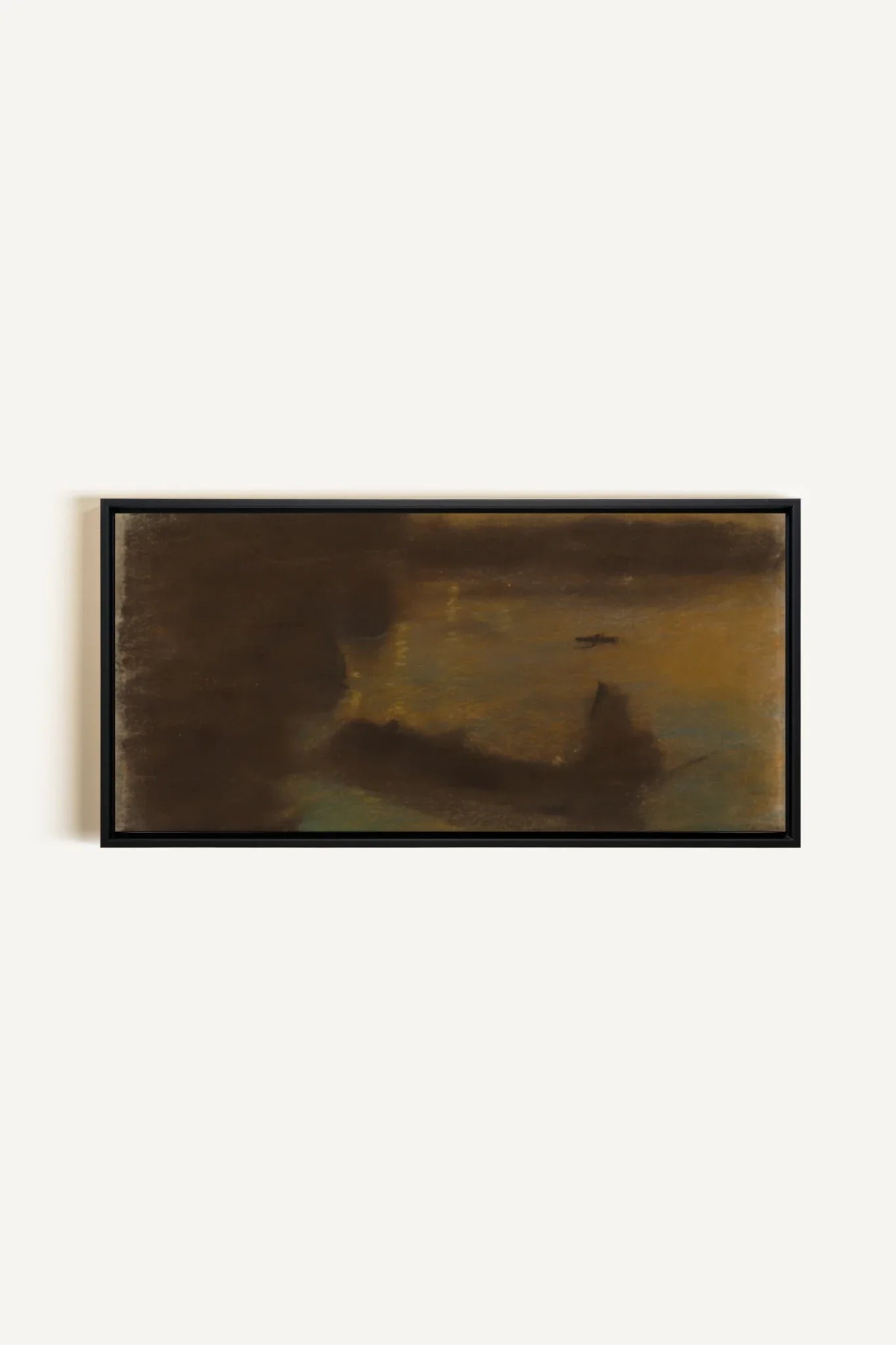 LUEUR DE CENDRE, Oeuvre sur toile étirée, encadré Noir