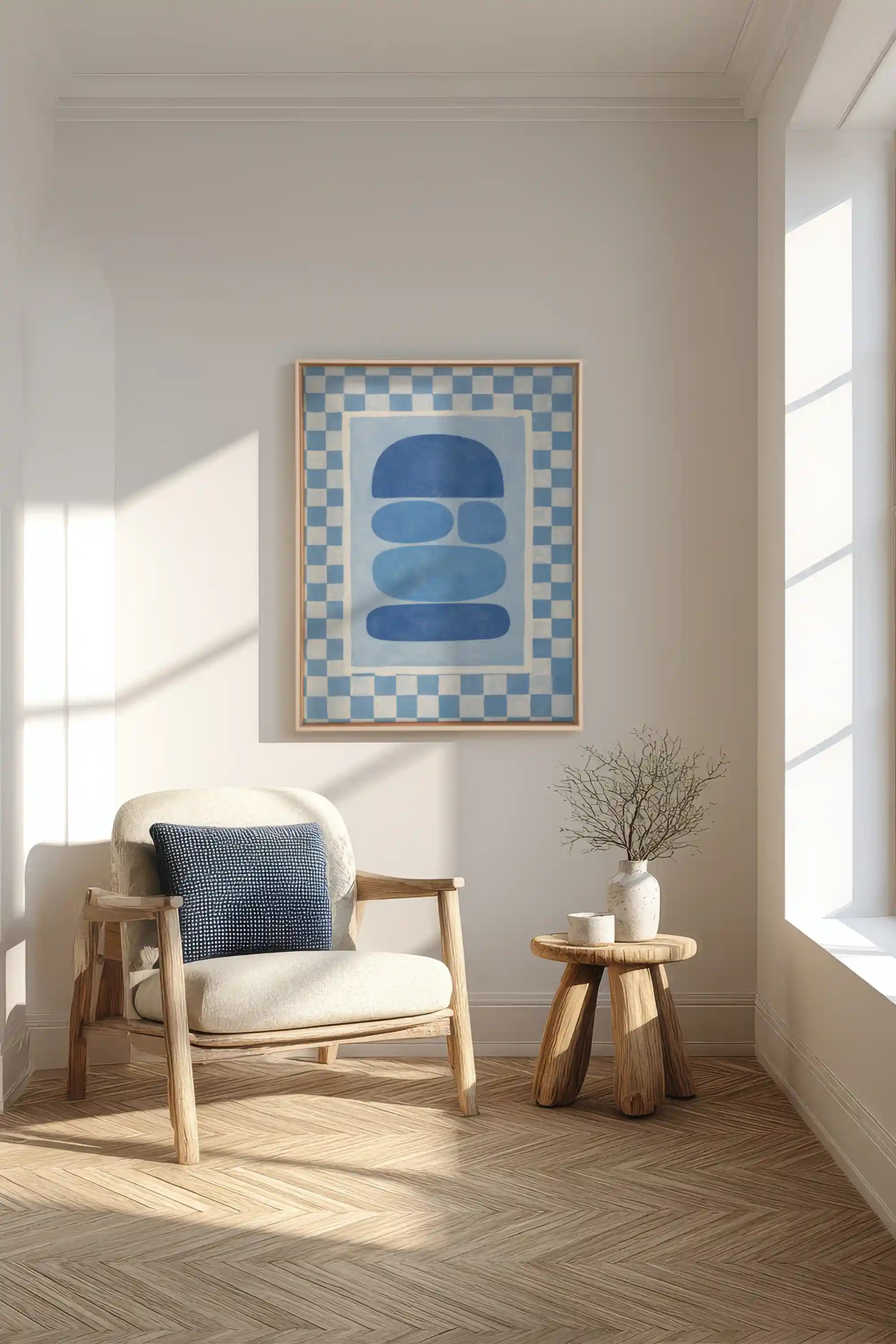 SKYBOARD, Oeuvre sur toile étirée, encadré Naturel Clai