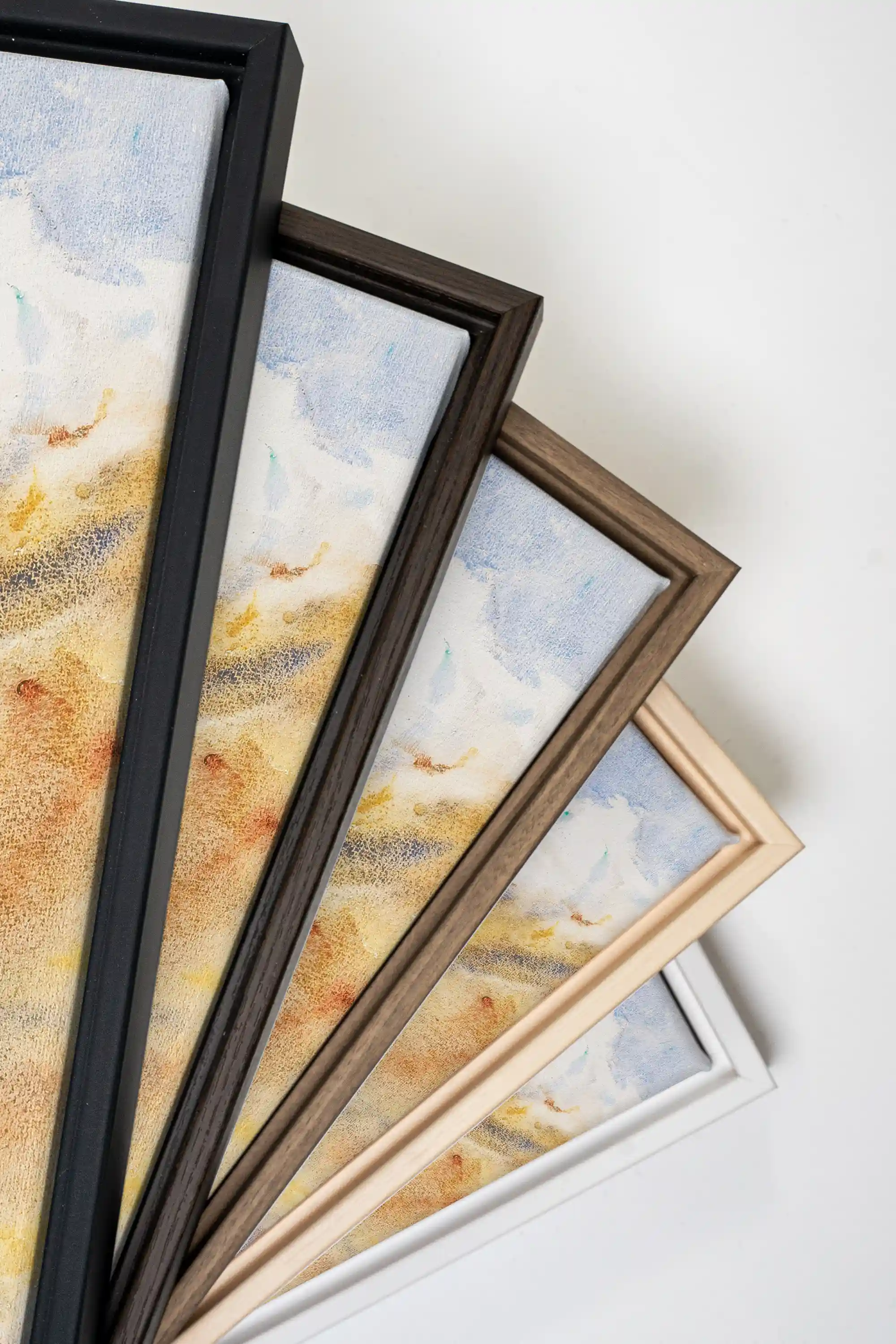 HORIZON CRISTALLIN, Oeuvre sur toile étirée, encadré Brun Noyer