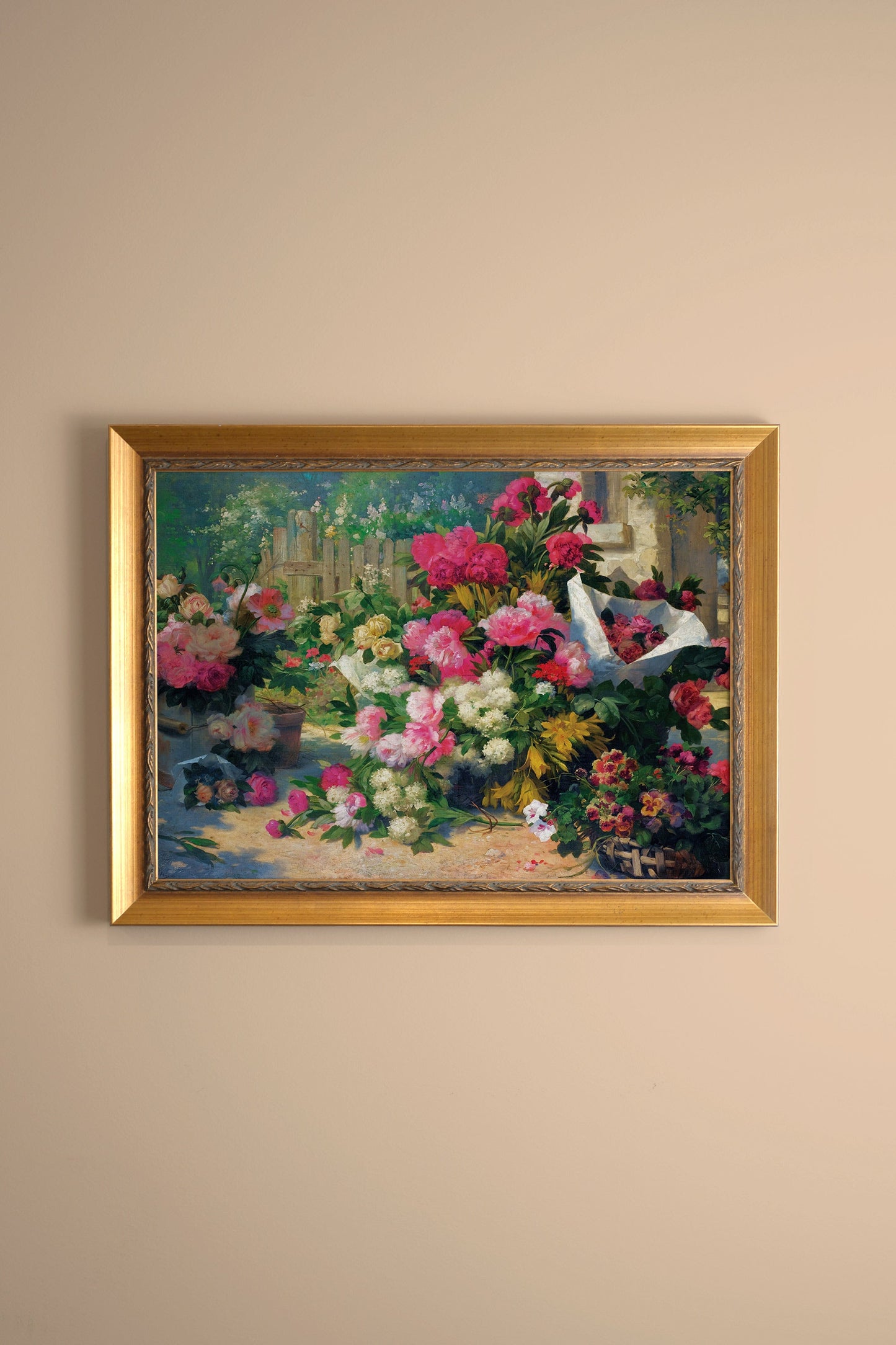 SUMMER GARDEN, VINTAGE GOLD FRAME