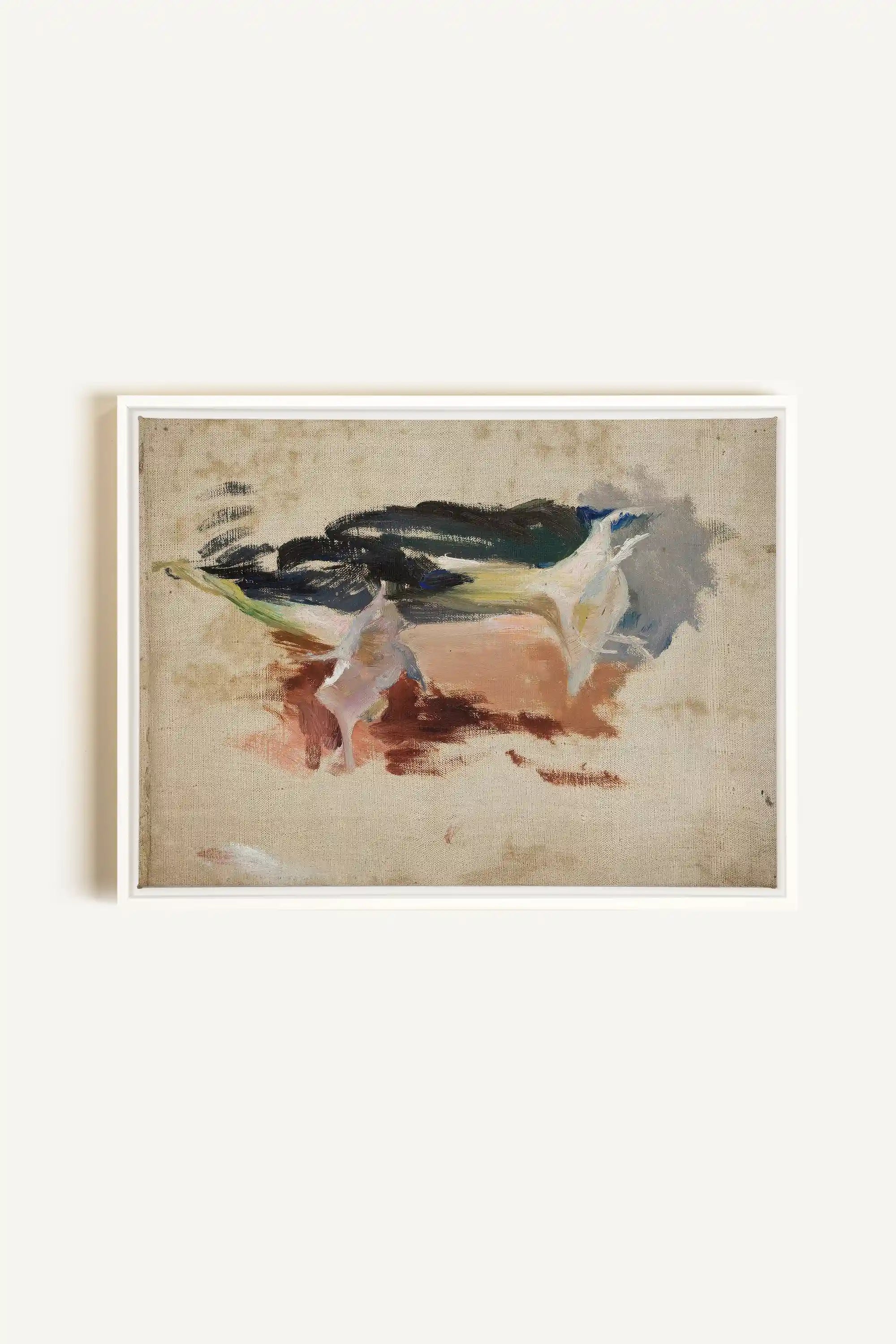 ORGANIC TRACE II, Oeuvre sur toile étirée, encadré Blanc