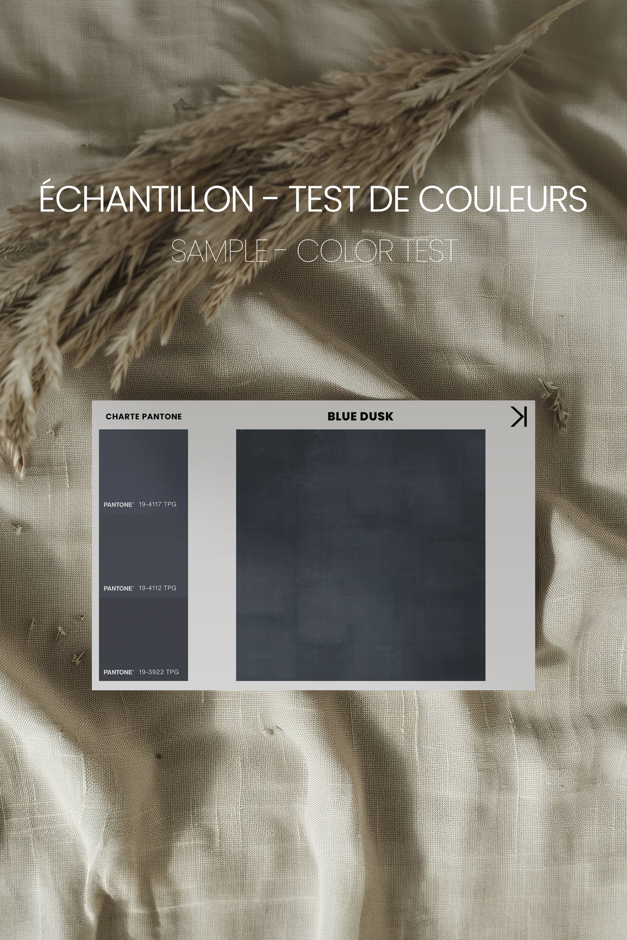 OLEKA CANVAS - BLUE DUSK, Oeuvre sur toile étirée, encadré Noir