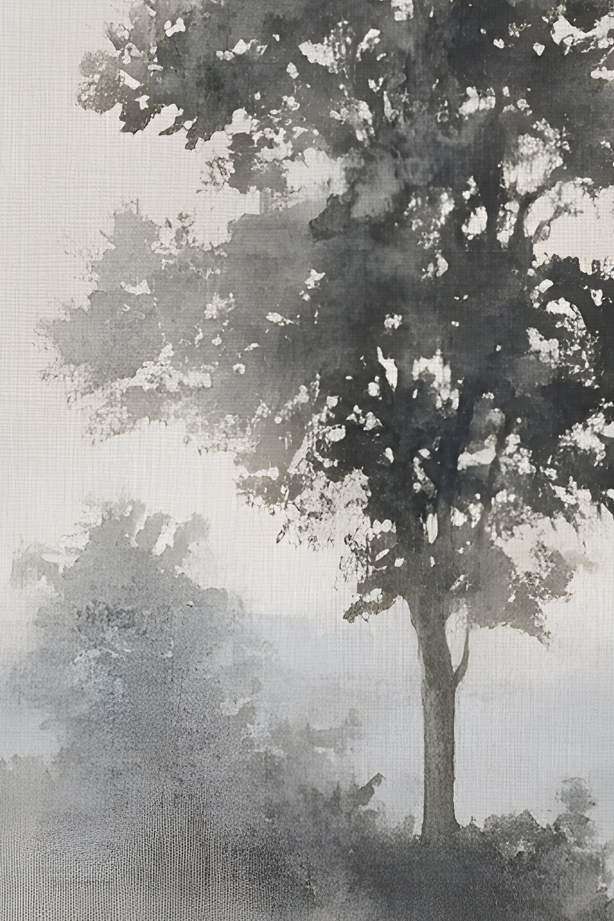 SILENCE DE LA BRUME, Oeuvre sur toile rigide, encadré Vintage Argent