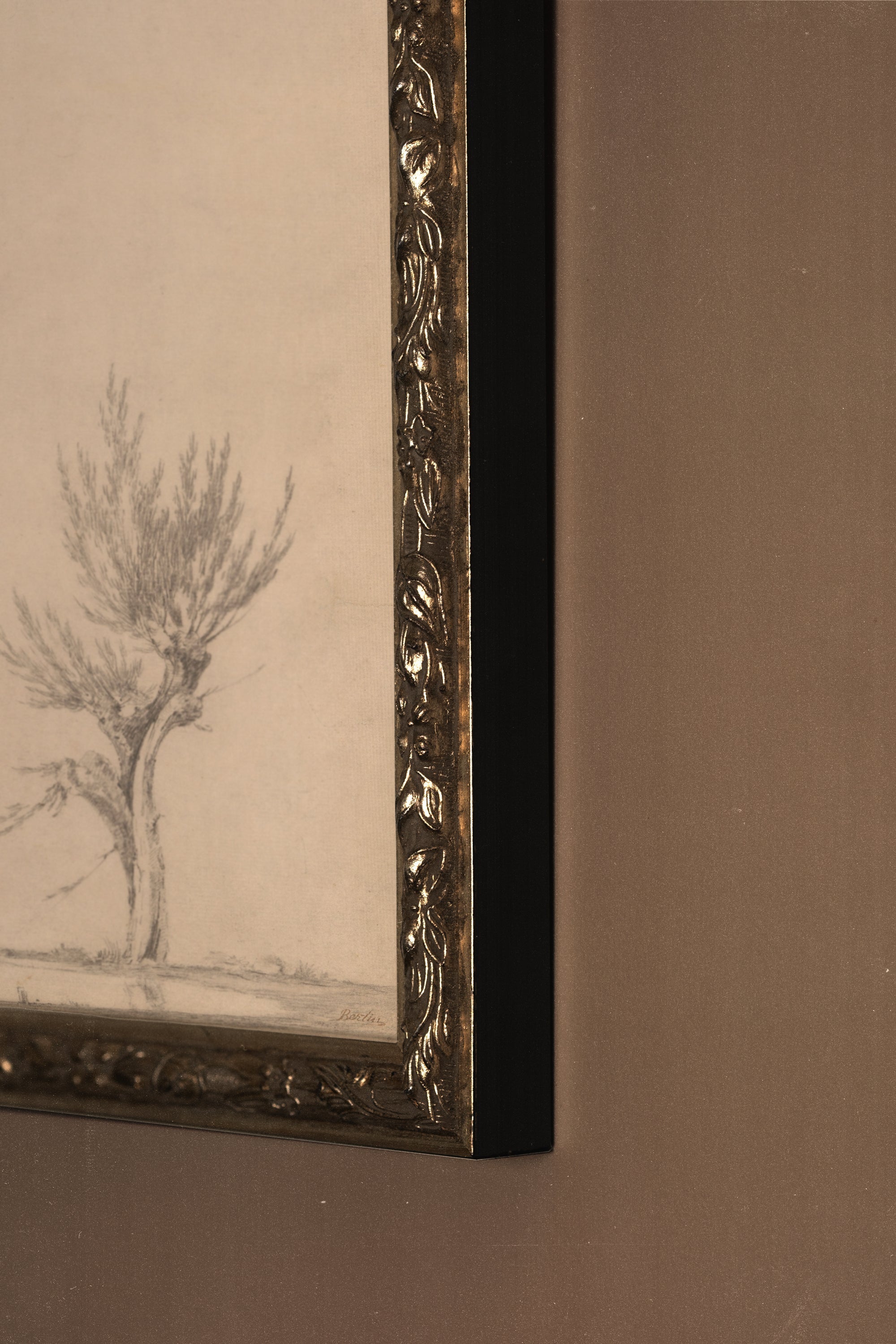 SOUFFLE DU PEUPLIER, Oeuvre sur toile rigide, encadré Vintage Argent