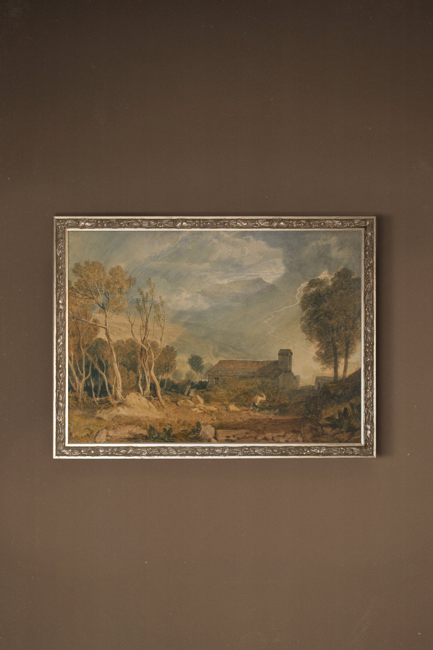 STORM ON THE VALLEY, VINTAGE SILVER FRAME