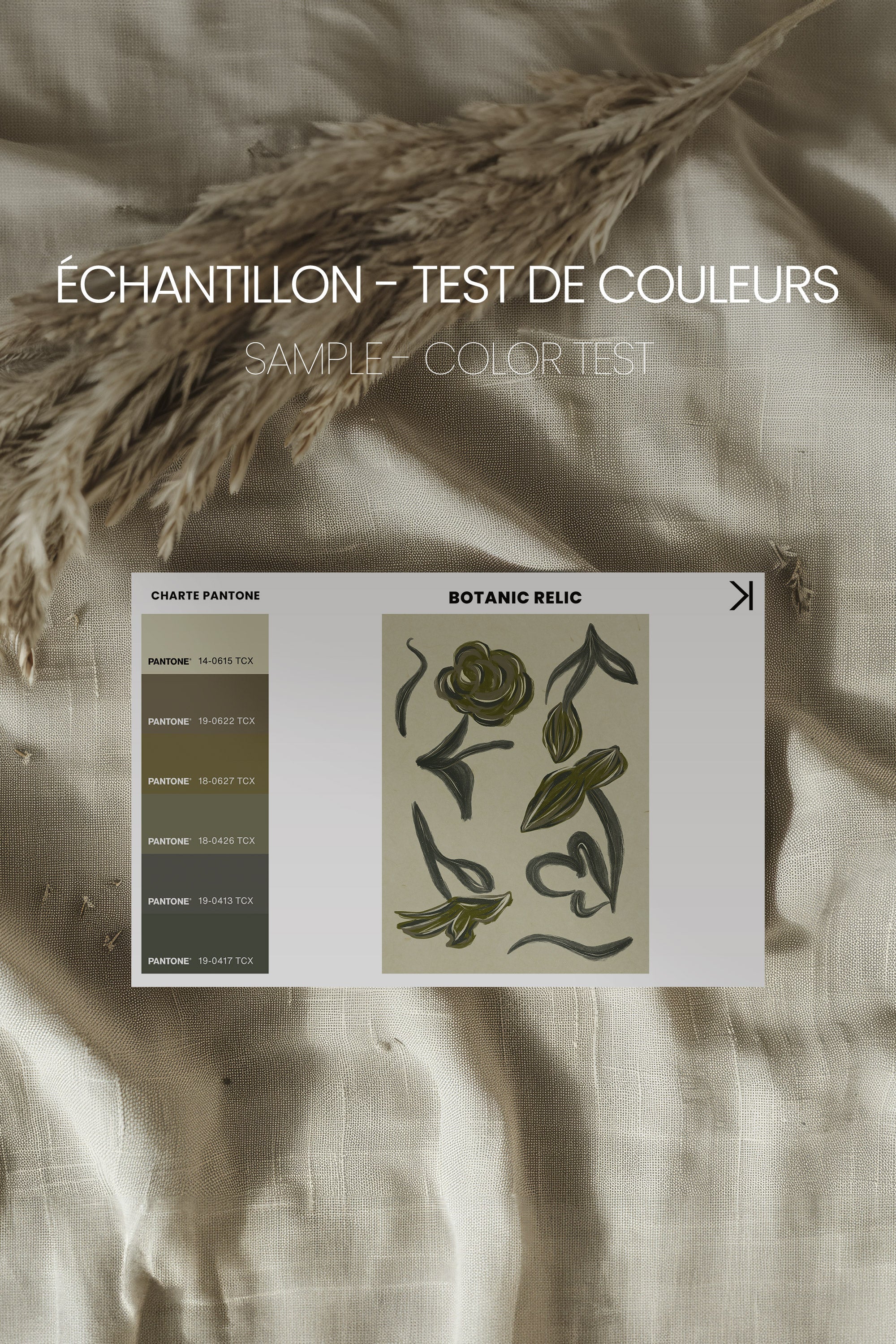 BOTANIC RELIC, Oeuvre sur toile étirée, encadré Naturel Clair