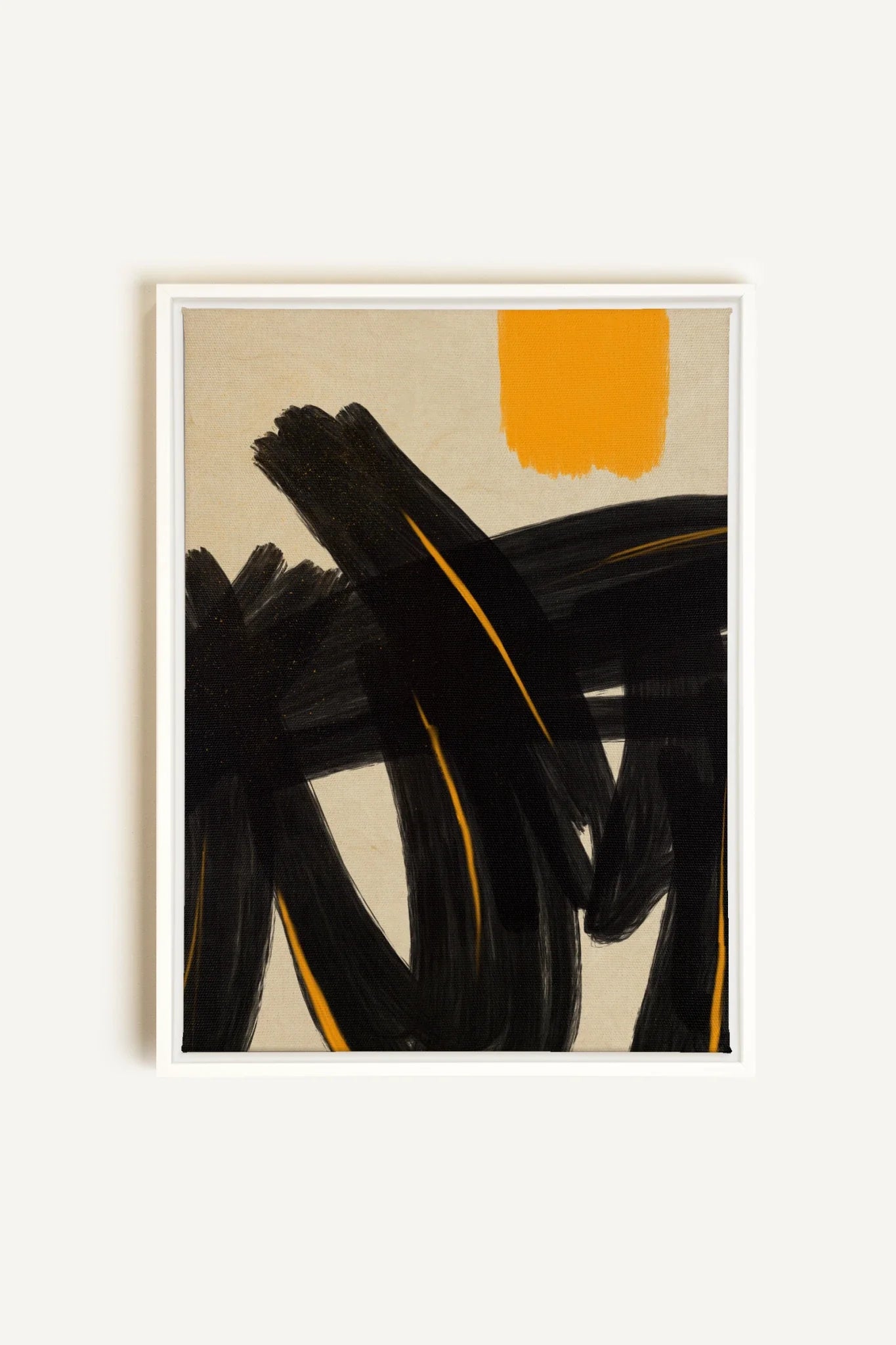 SOLAR MOTION, Artwork on stretched canvas, framed in white