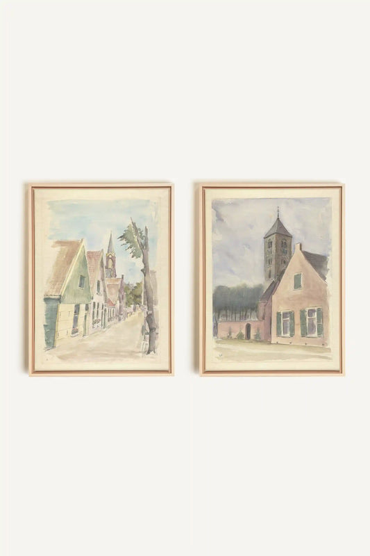DUO DREAM OF HOUSES, (2 Oeuvres sur toile étirée)