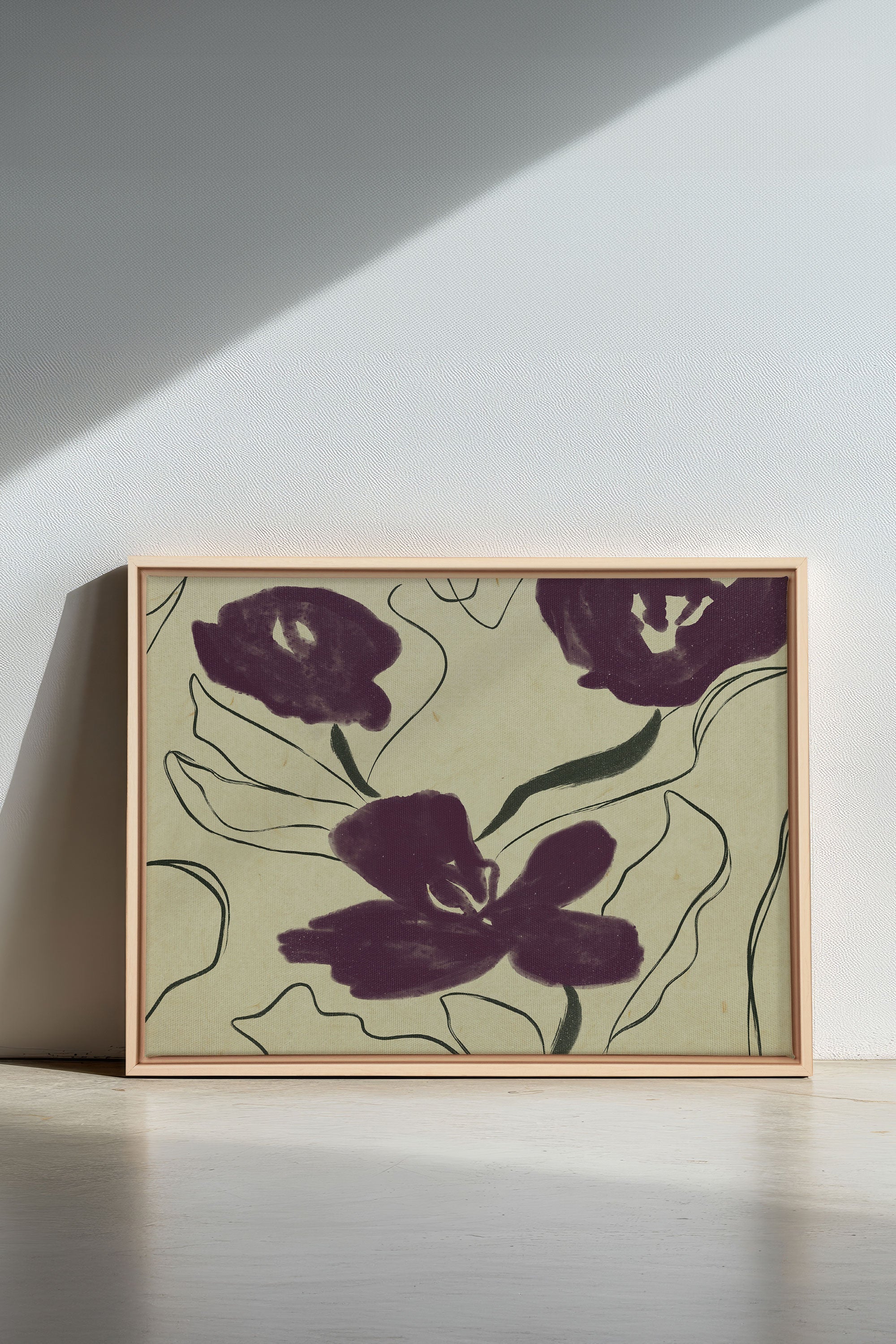 VELVET GARDEN, Artwork on stretched canvas, framed Natural Light